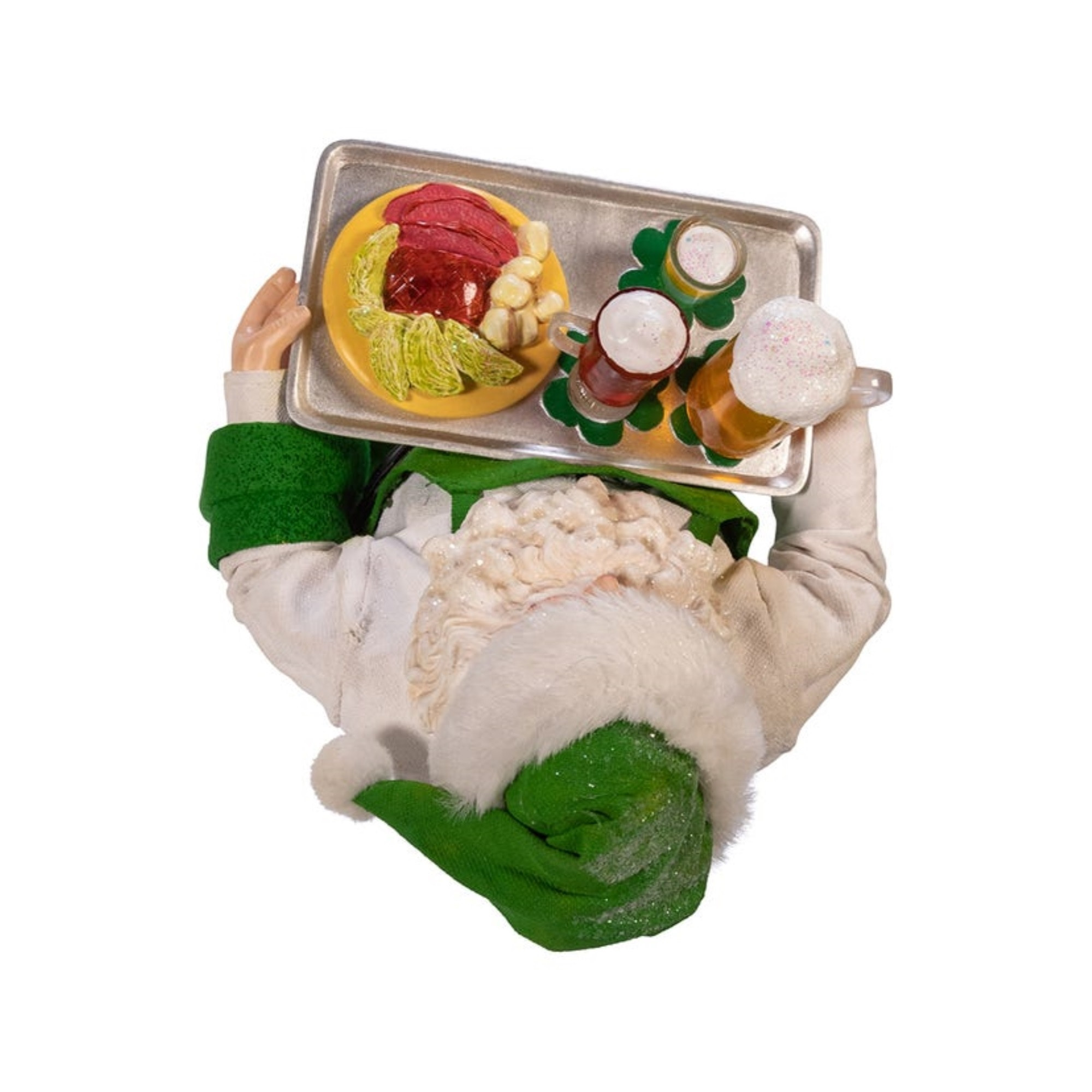 Kurt Adler Fabriche Collection, Musical Irish Chef Santa, 10.5"