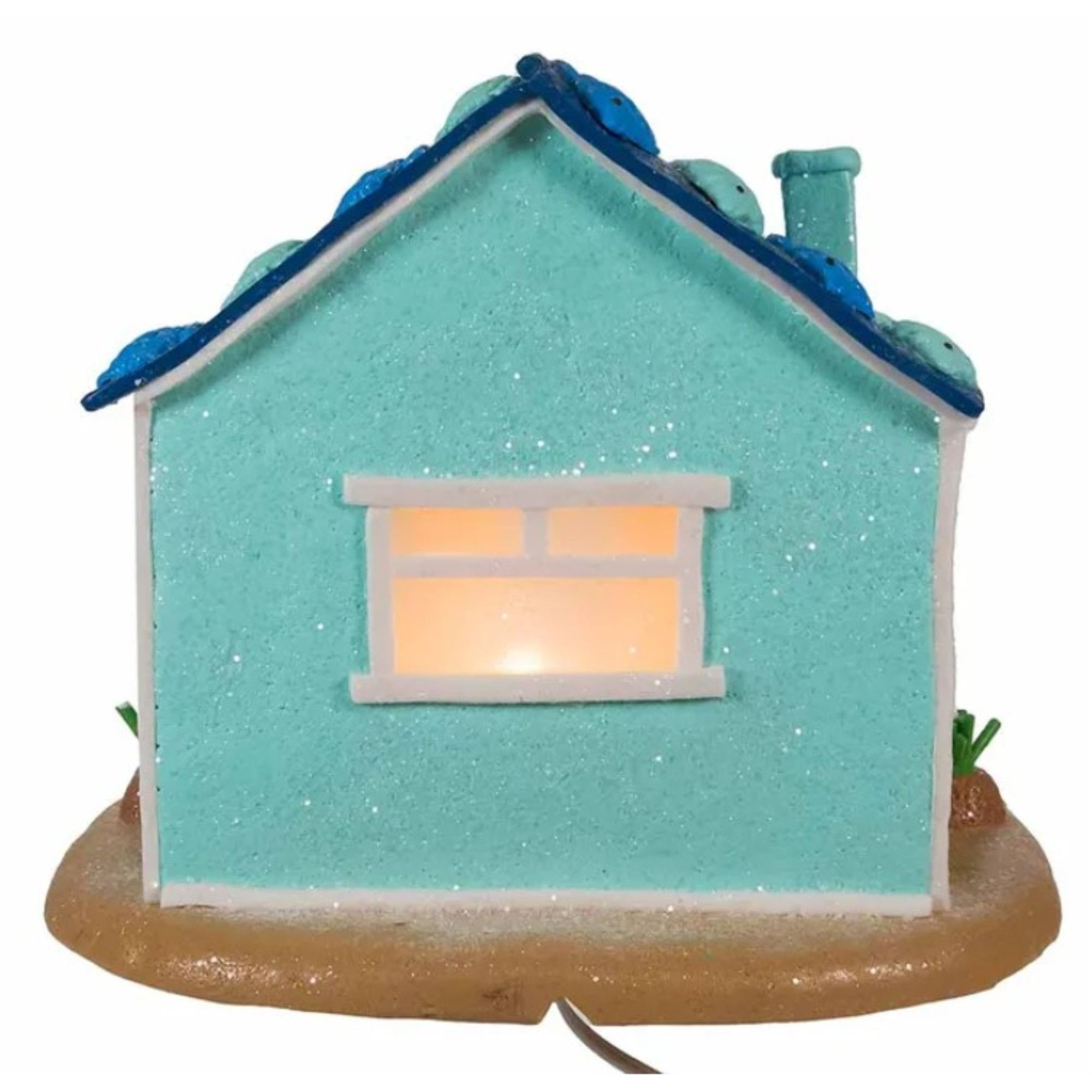 Kurt Adler Corded Pre-Lit Table Piece, Gingerbread Beach House, 8"