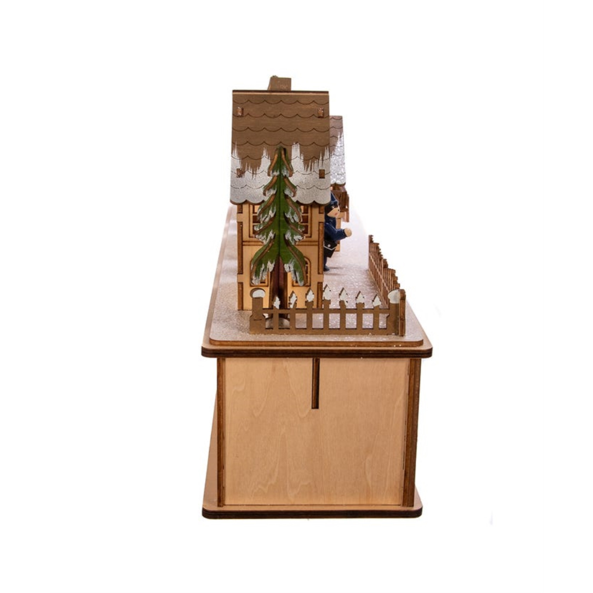 Kurt Adler Light Up Battery-Operated Plywood Village House Christmas Decoration, 8.5"