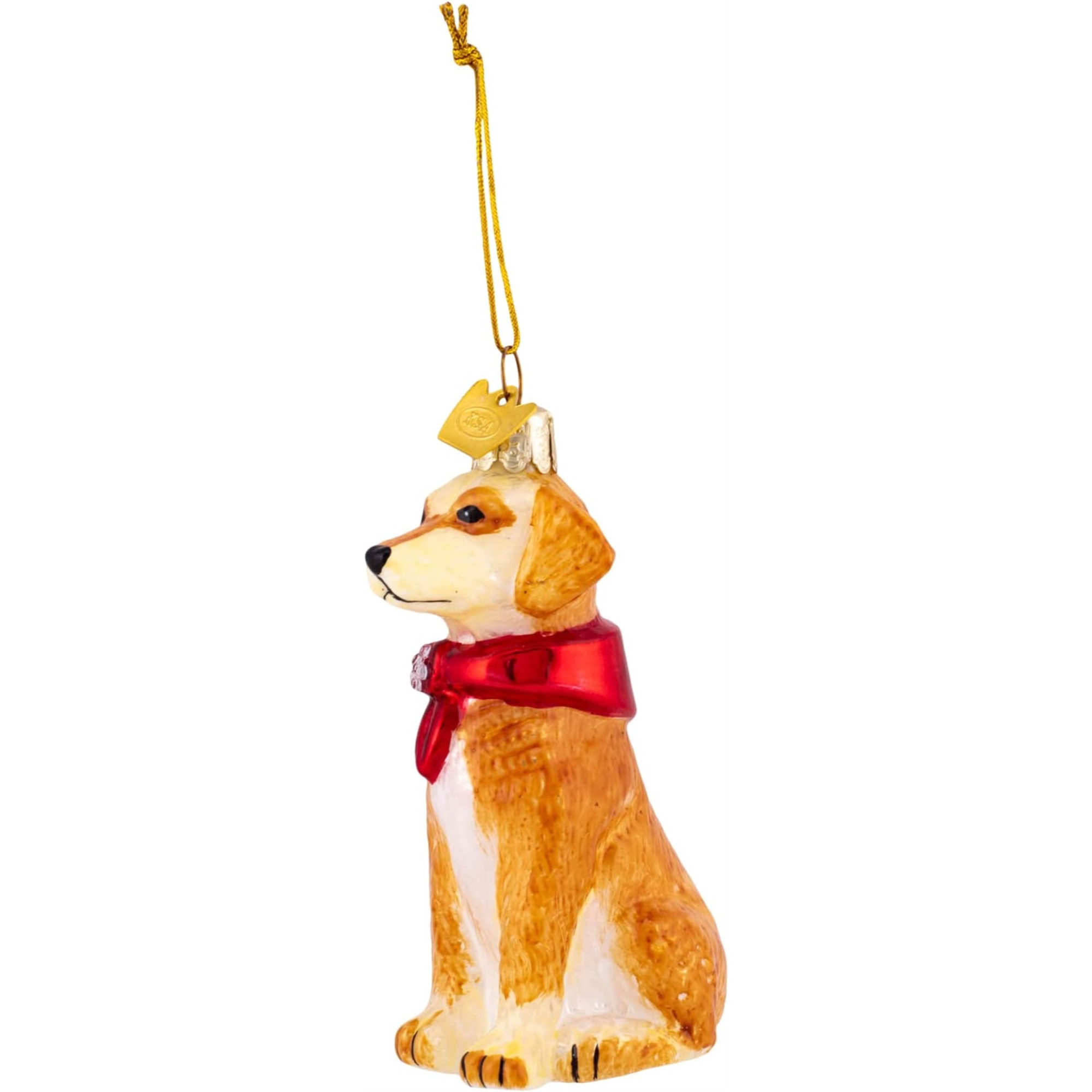 Kurt Adler Noble Gems Glass Ornament for Christmas Tree, Yellow Lab Retriever