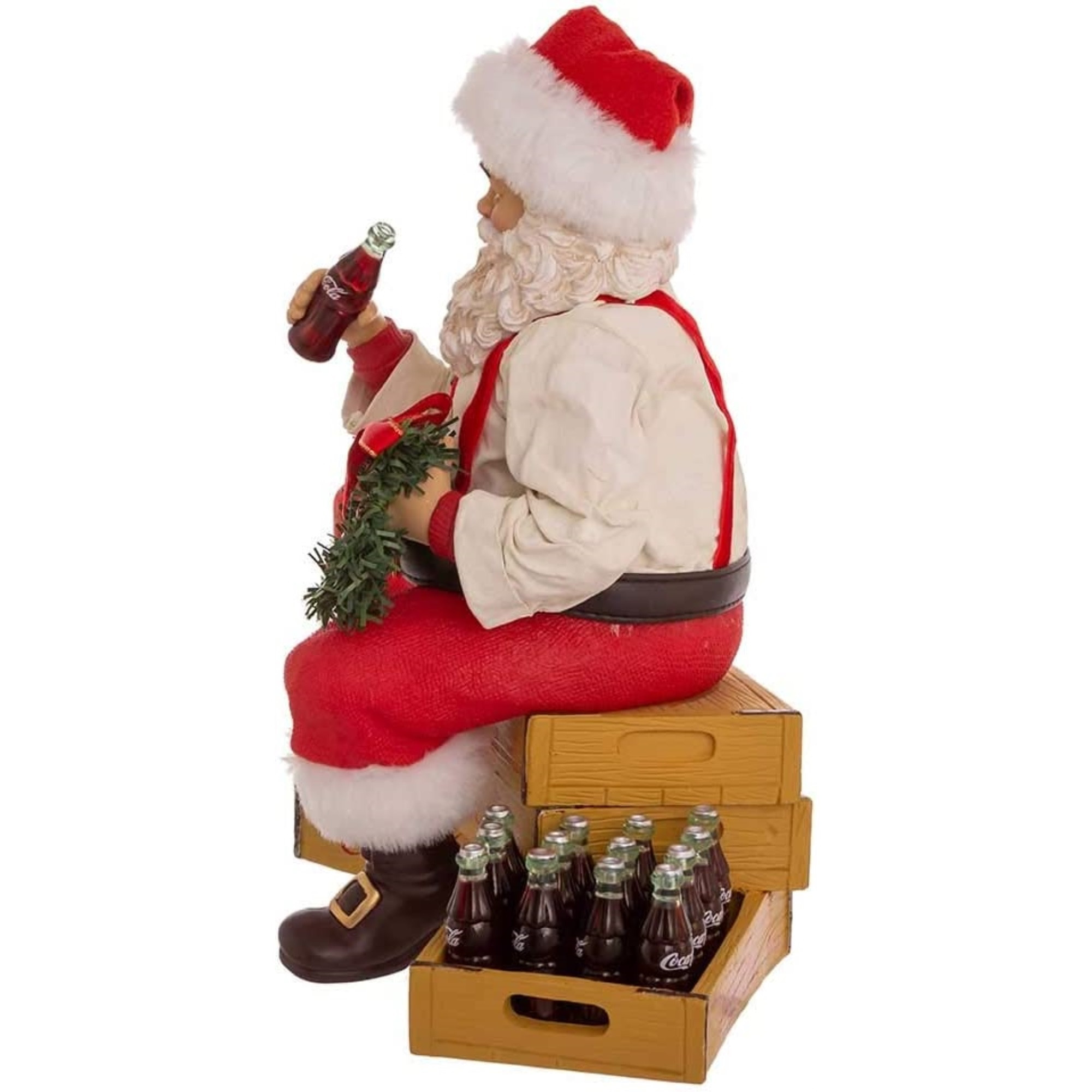 Kurt Adler Fabriché Collection, Coca-Cola Santa Sitting on Crates, 9"