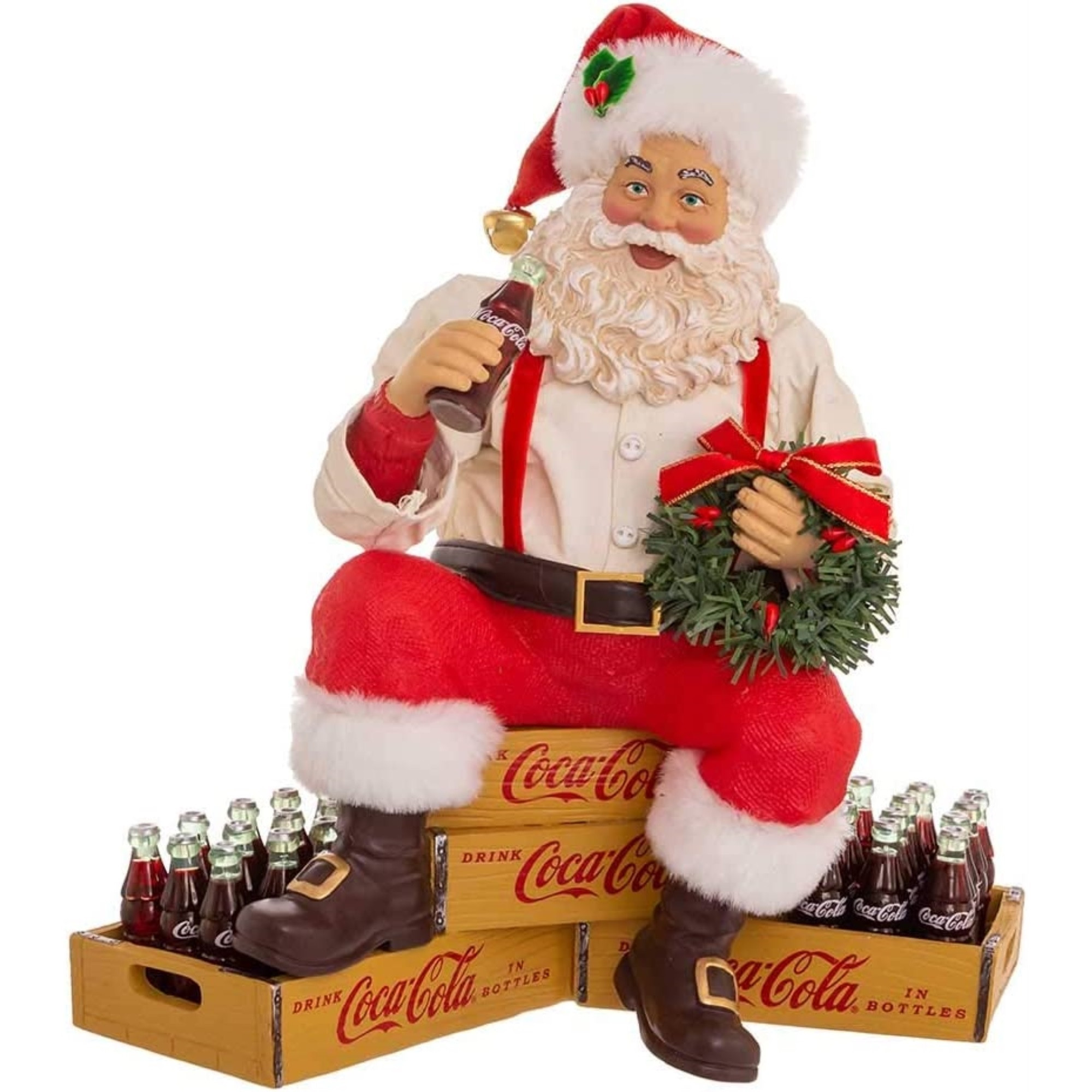 Kurt Adler Fabriché Collection, Coca-Cola Santa Sitting on Crates