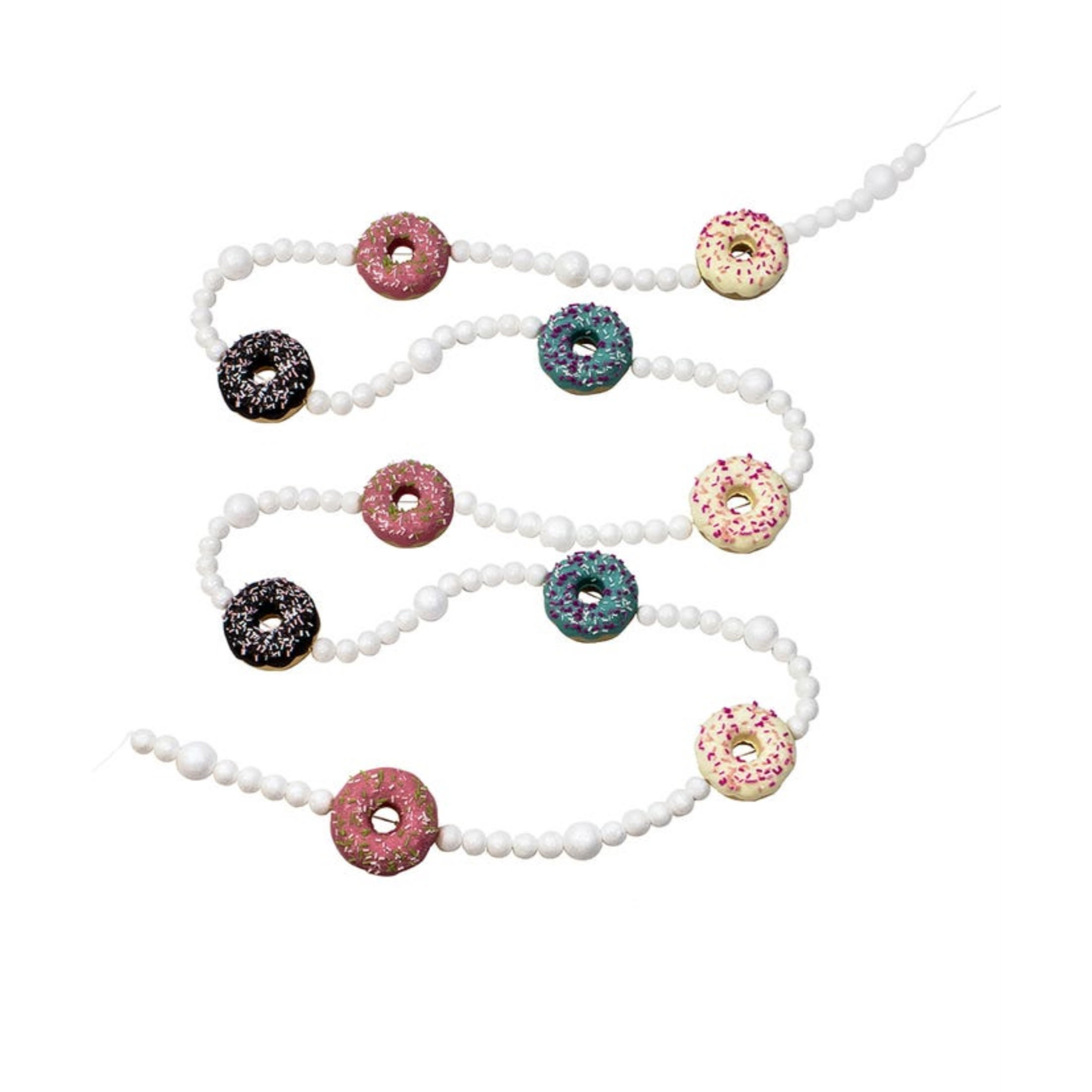 Kurt Adler Donut with Cotton Candy Christmas Garland, 6' Long