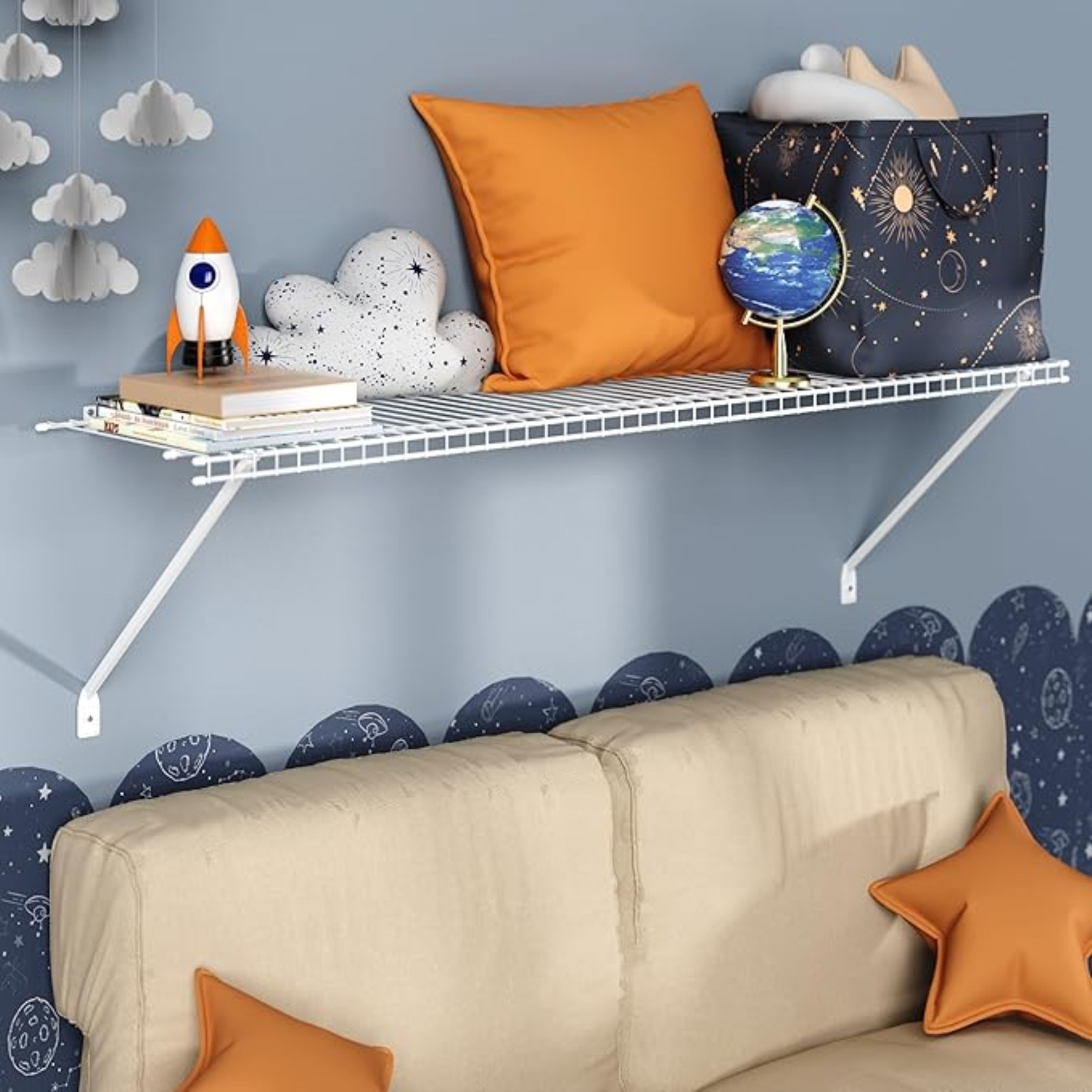 ClosetMaid Wire Shelf Kit with Hardware for Pantry, Closet, Laundry, and More, White, 4' x 12", 4 Pack ClosetMaid Wire Shelf Kit with Hardware for Pantry, Closet, Laundry, and More, White, 4' x 12", 4 Pack