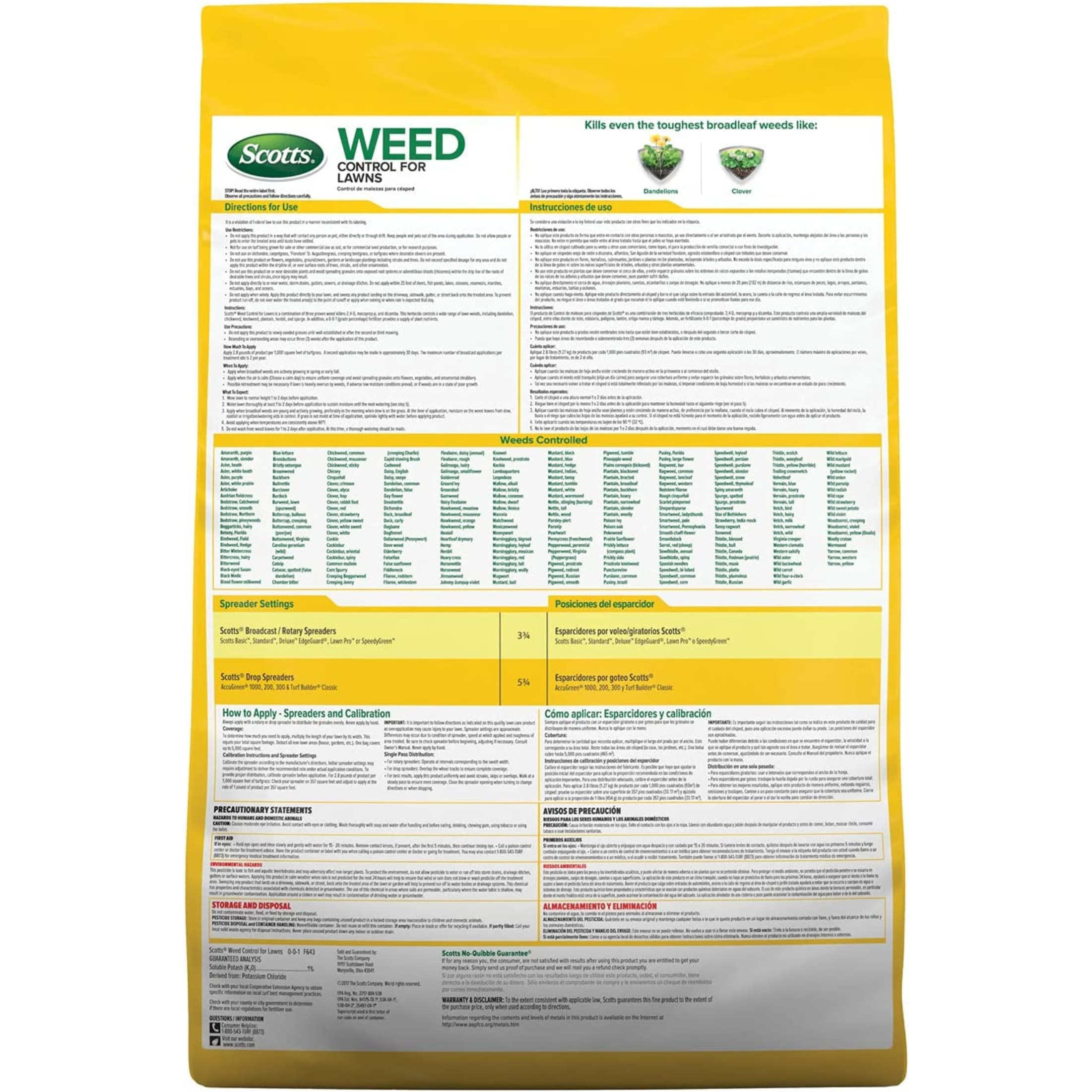 Scotts Granular Weed Control for Lawns, Covers 5,000 SqFt, 14lb Bag