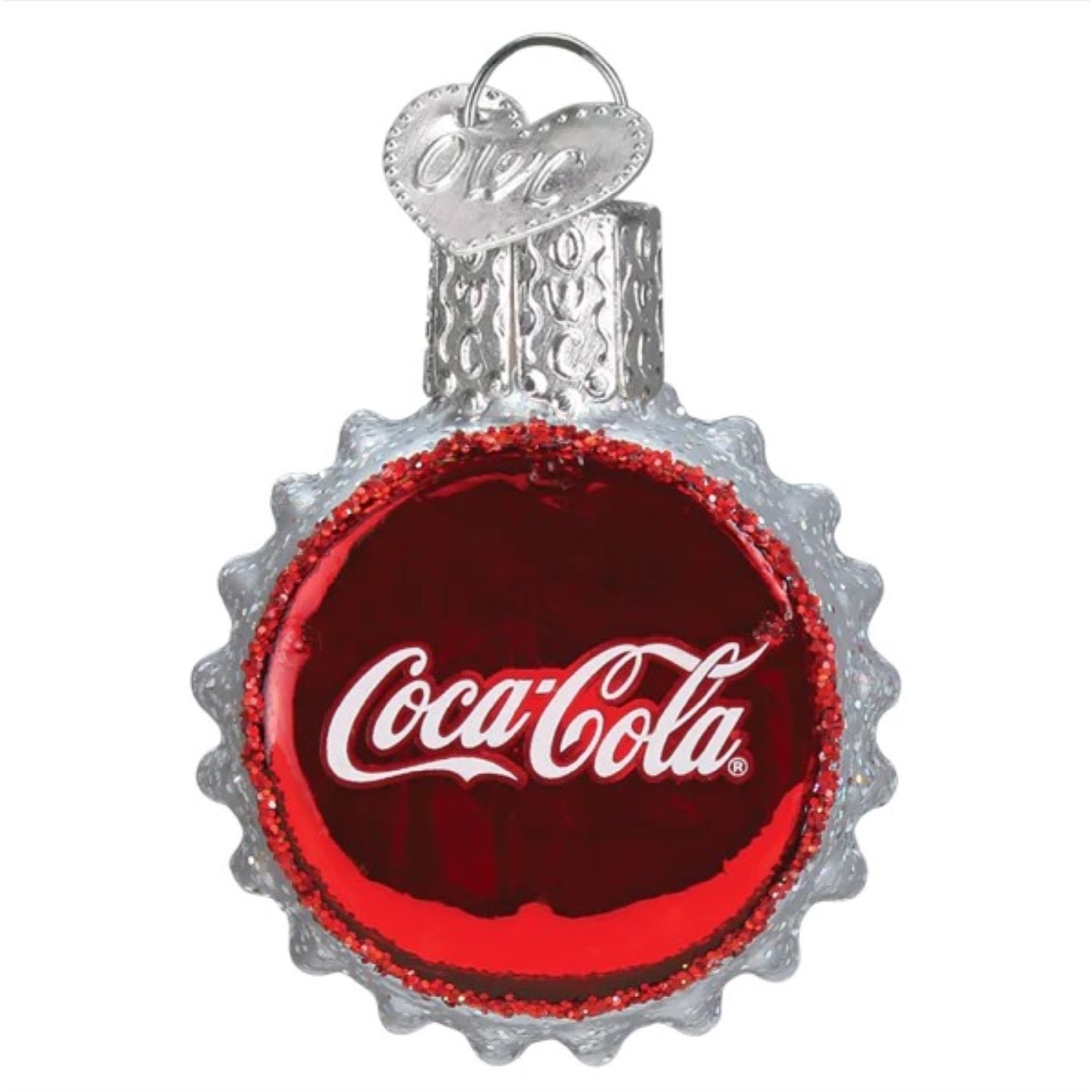 Old World Christmas Blown Glass Christmas Ornament, Coca-Cola Bottle and Cap (2-Piece Set)