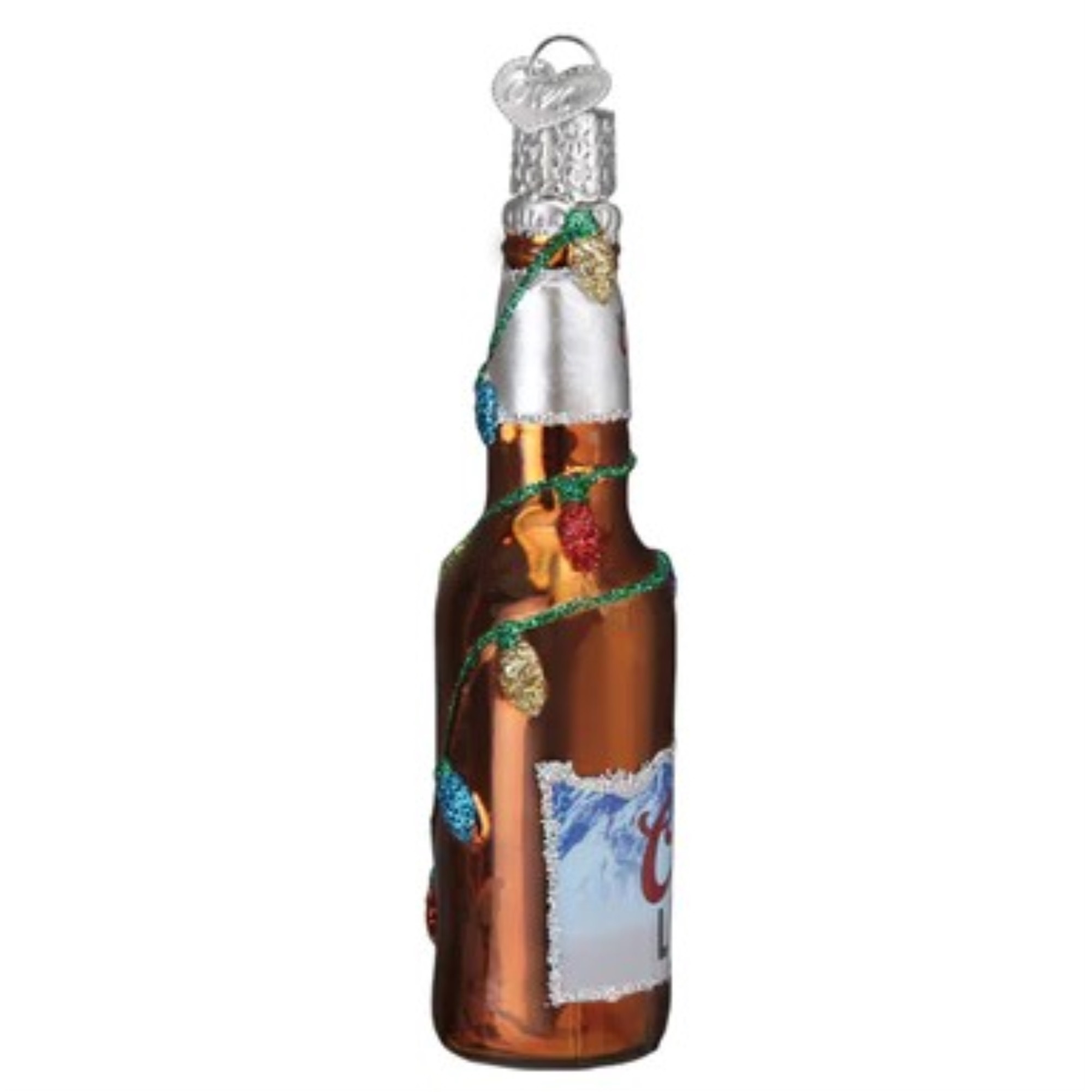 Old World Christmas Glass Blown Ornament for Christmas Tree, Holiday Coors Light Bottle