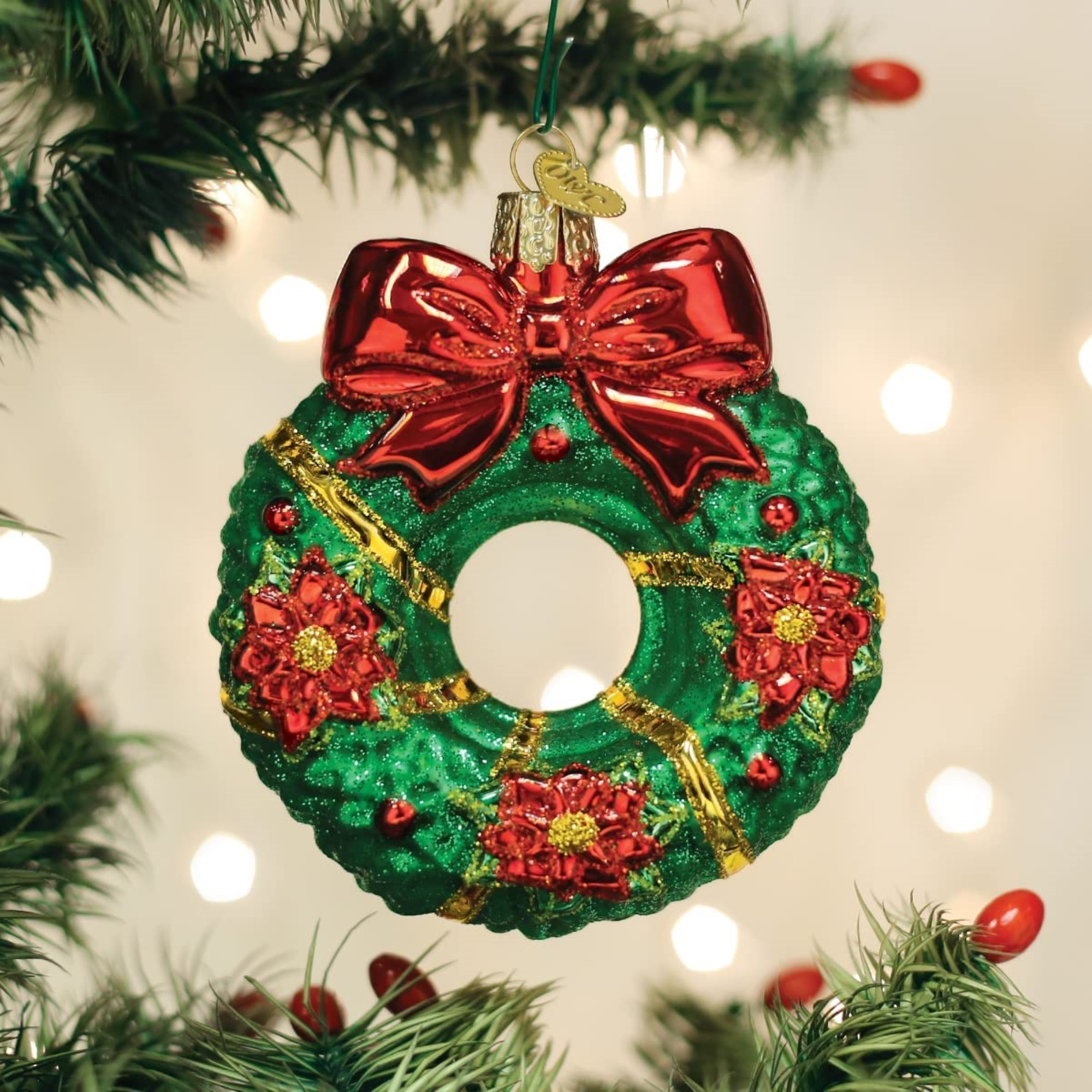 Old World Christmas Blown Glass Ornament for Christmas Tree, Christmas Wreath
