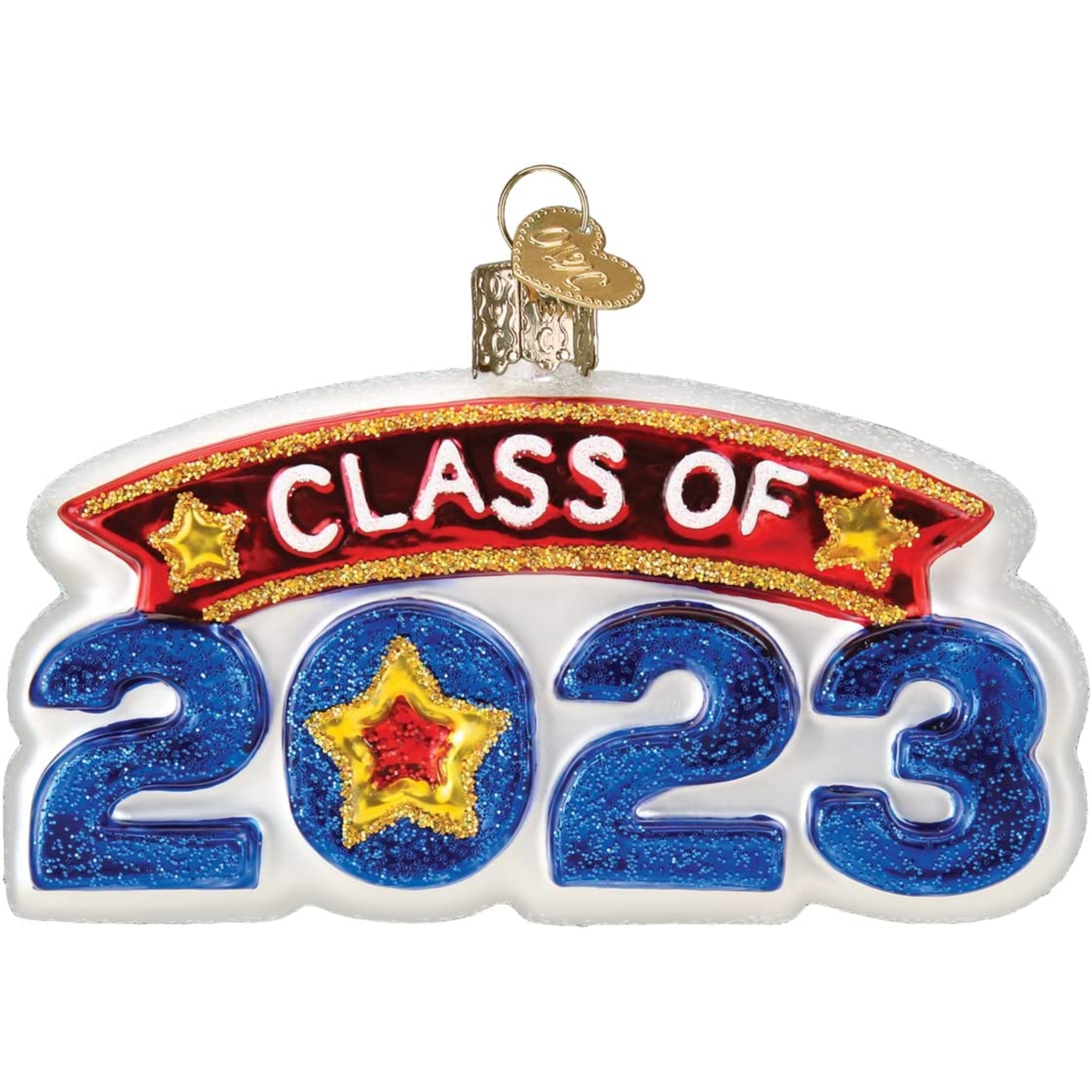 Old World Christmas Glass Blown Christmas Ornament, Class Of 2023 (With OWC Gift Box)