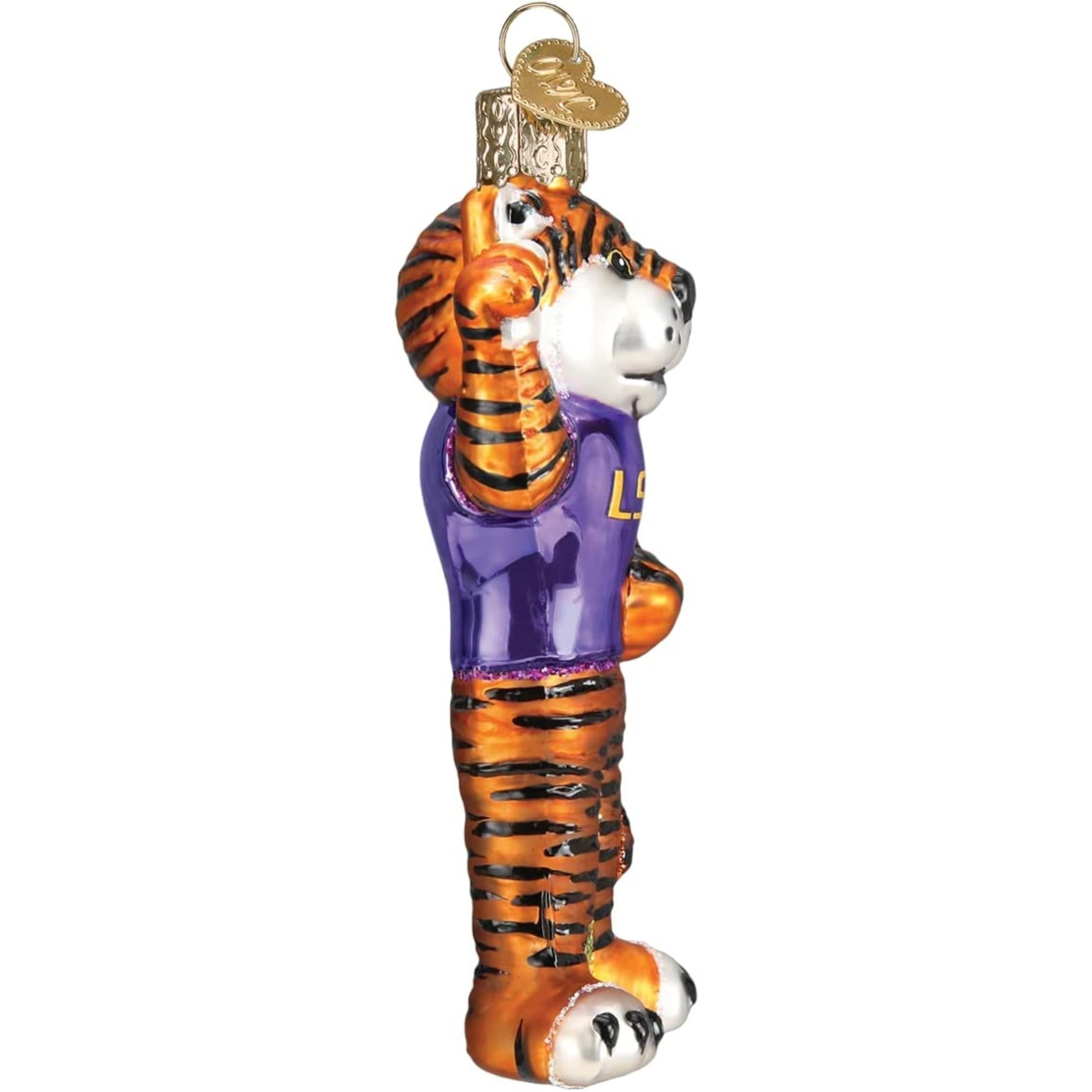 Old World Christmas Glass Blown Christmas Ornament, Louisiana State University, Mike the Tiger (With OWC Gift Box)
