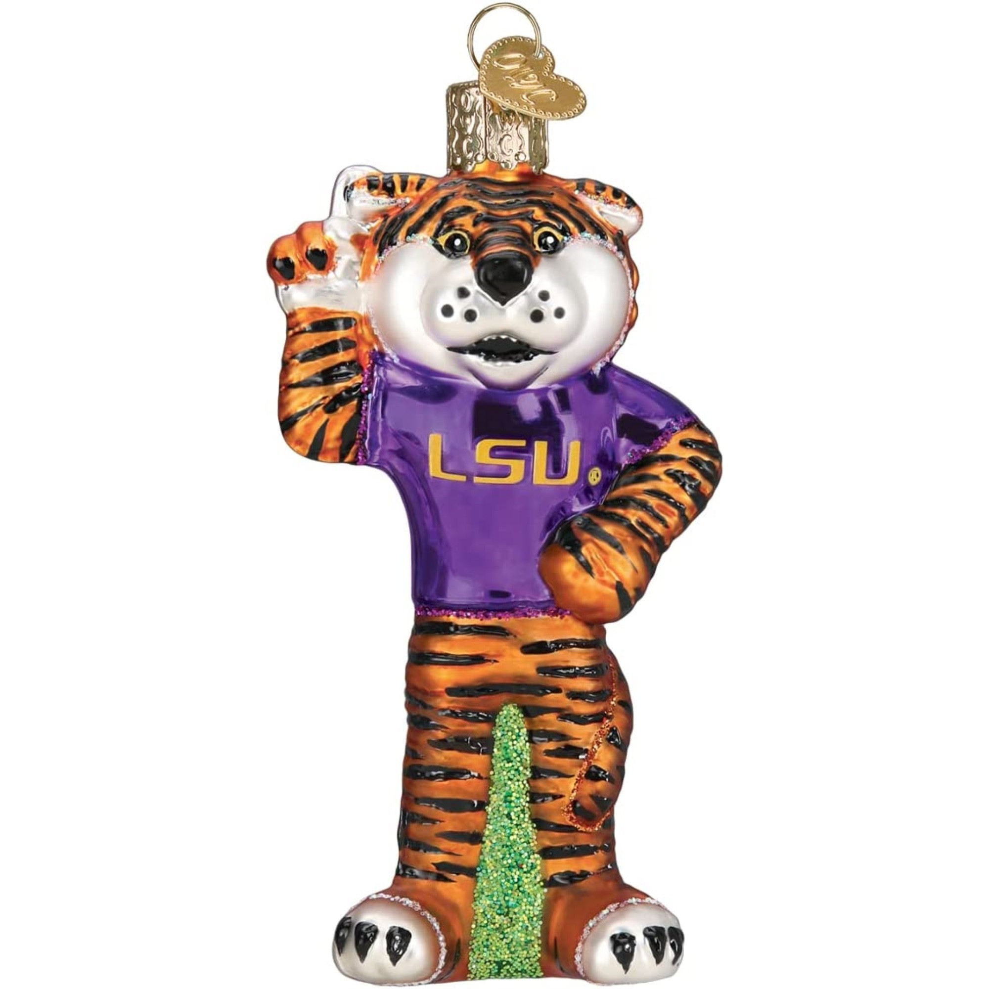 Old World Christmas Glass Blown Ornament for Christmas Tree, LSU Mike the Tiger