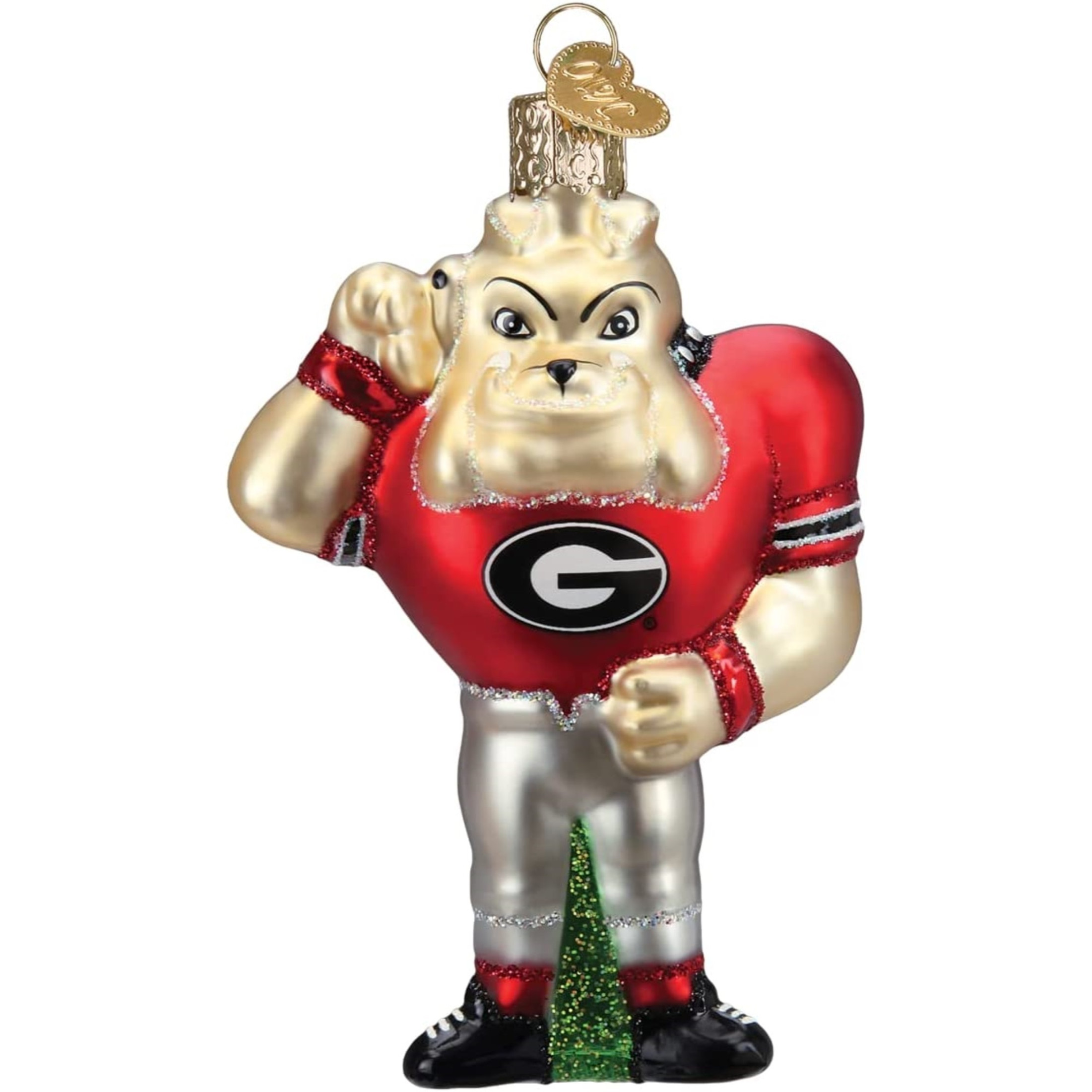 Old World Christmas Glass Blown Christmas Ornament, Georgia Hairy Dawg Mascot (With OWC Gift Box)