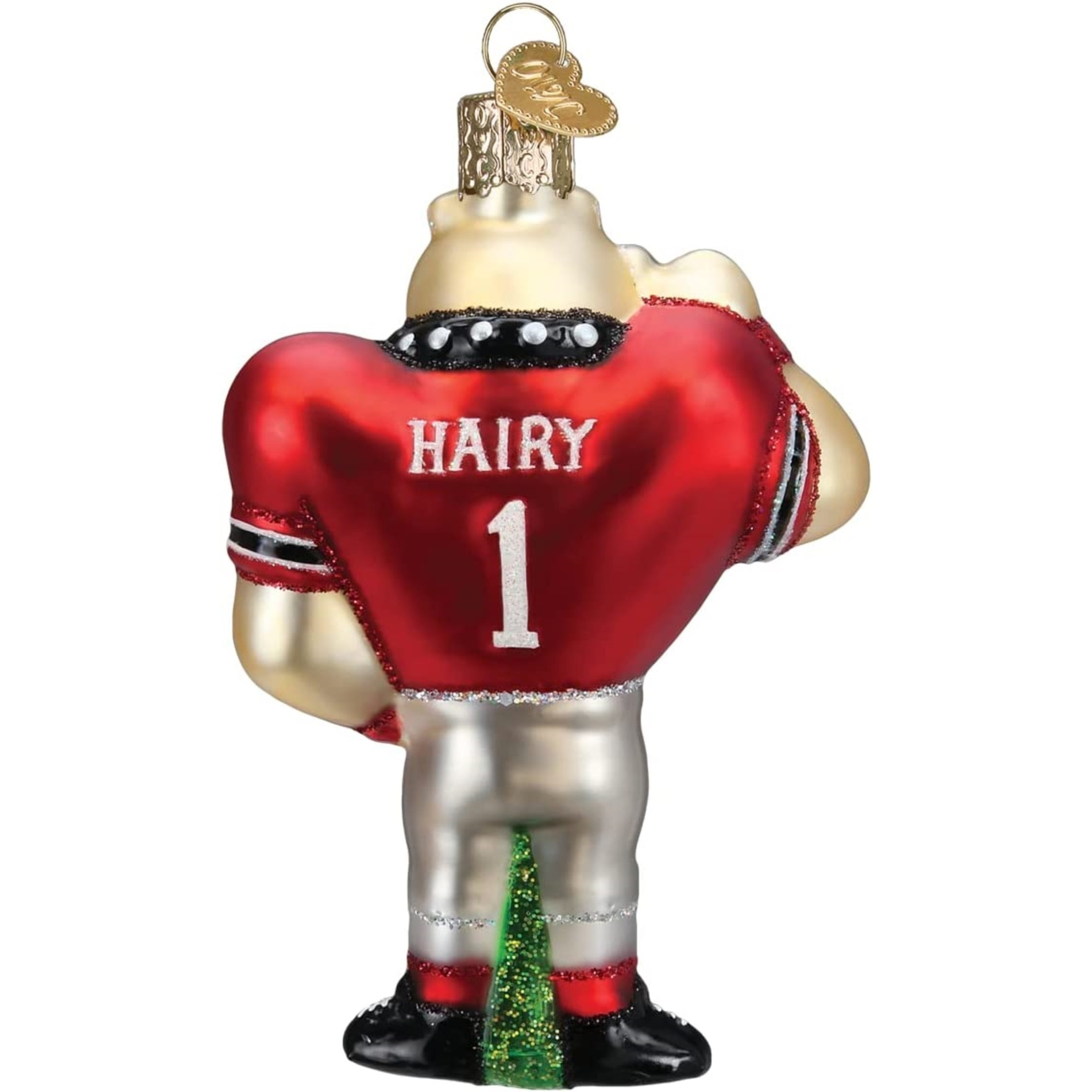 Old World Christmas Glass Blown Christmas Ornament, Georgia Hairy Dawg Mascot (With OWC Gift Box)