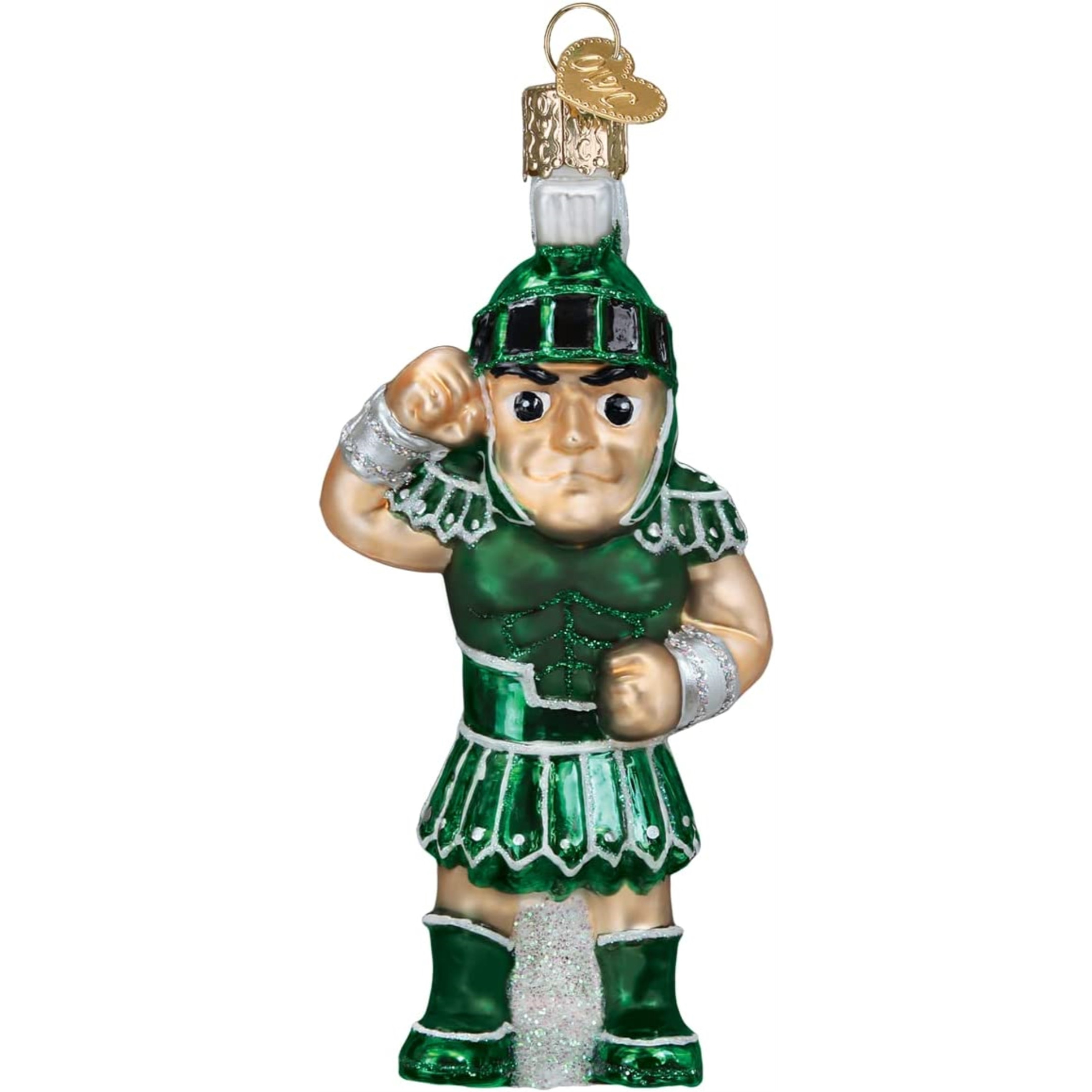 Old World Christmas Blown Glass Ornament for Christmas Tree, Michigan State, Sparty (with OWC Gift Box)