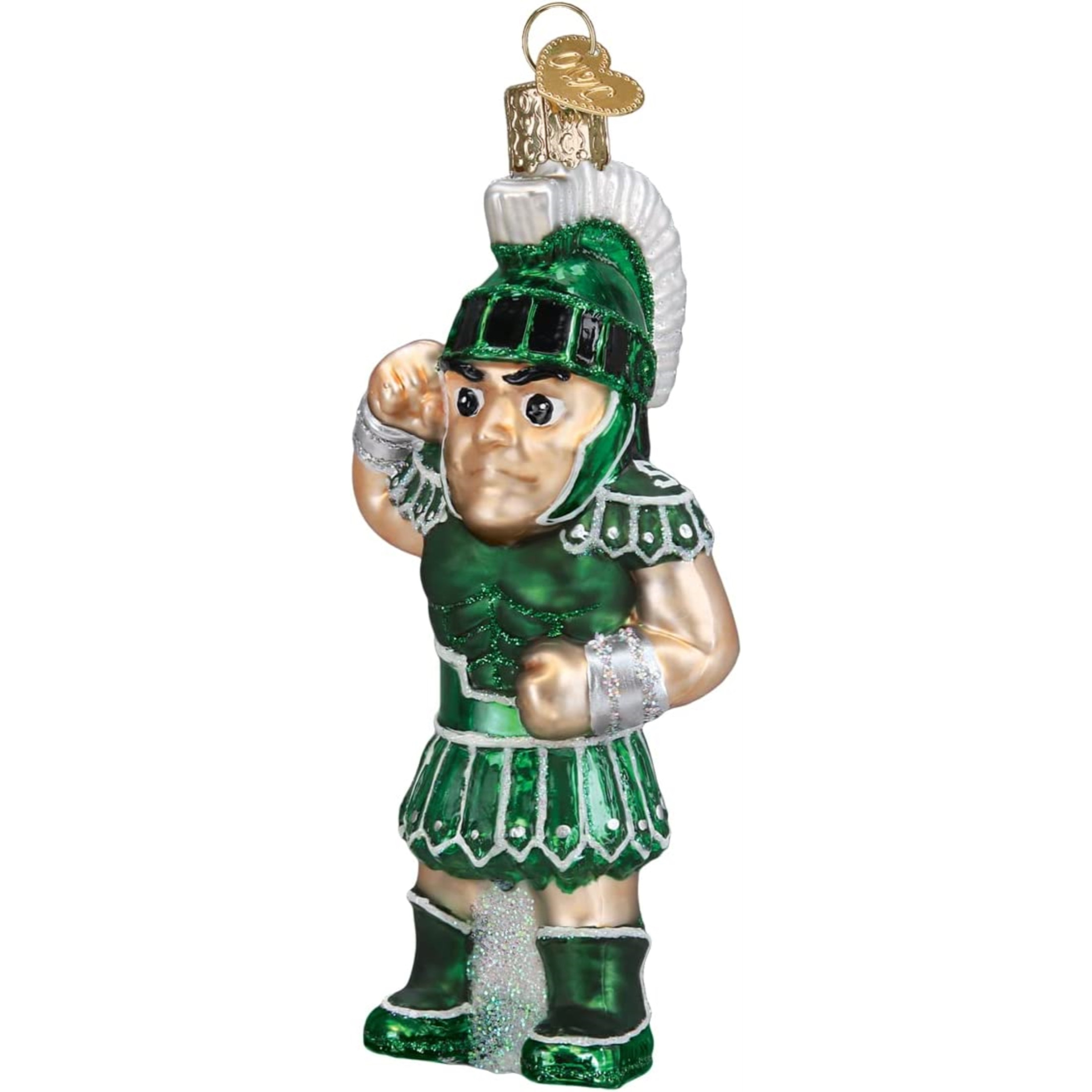Old World Christmas Blown Glass Ornament for Christmas Tree, Michigan State, Sparty (with OWC Gift Box)