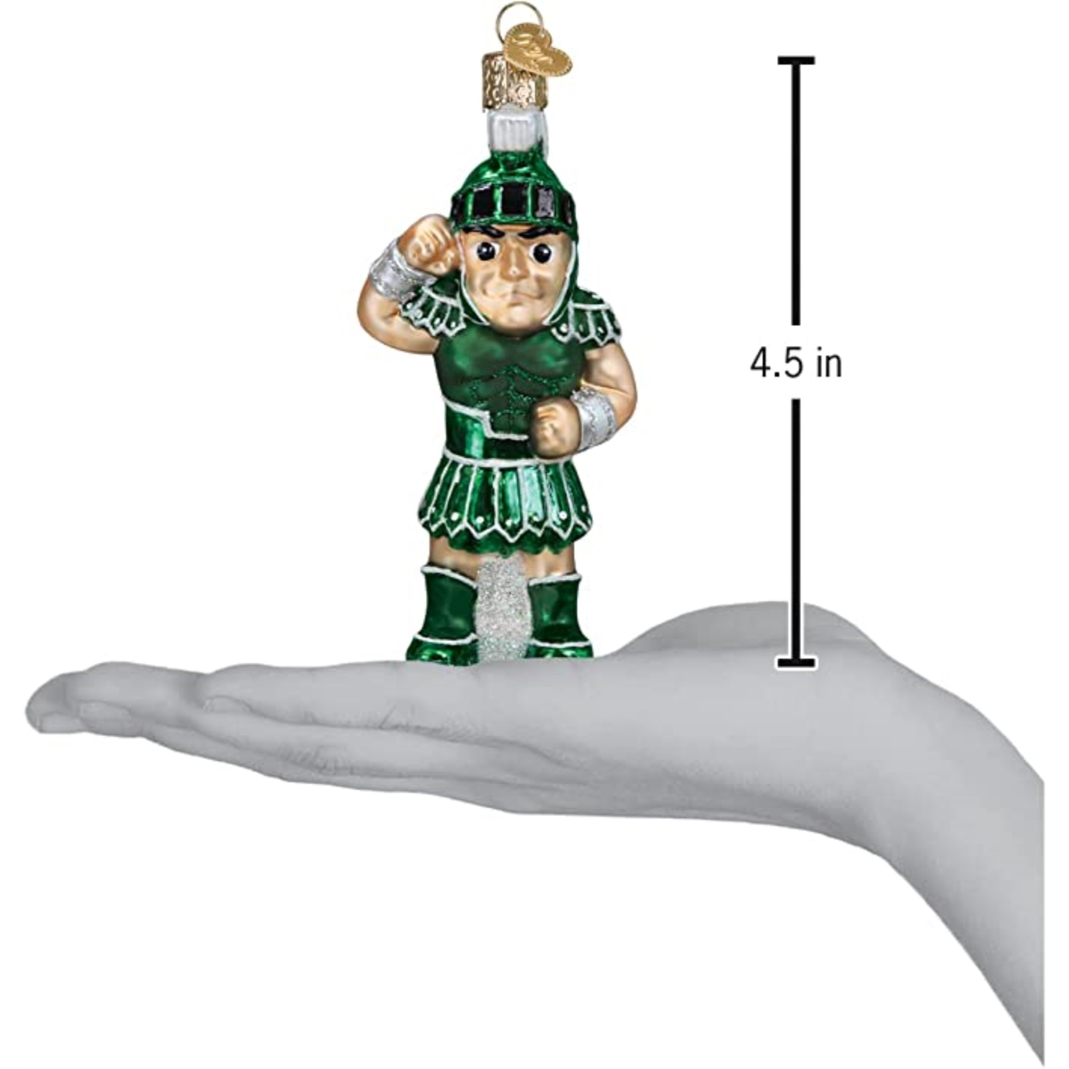 Old World Christmas Blown Glass Ornament for Christmas Tree, Michigan State, Sparty (with OWC Gift Box)