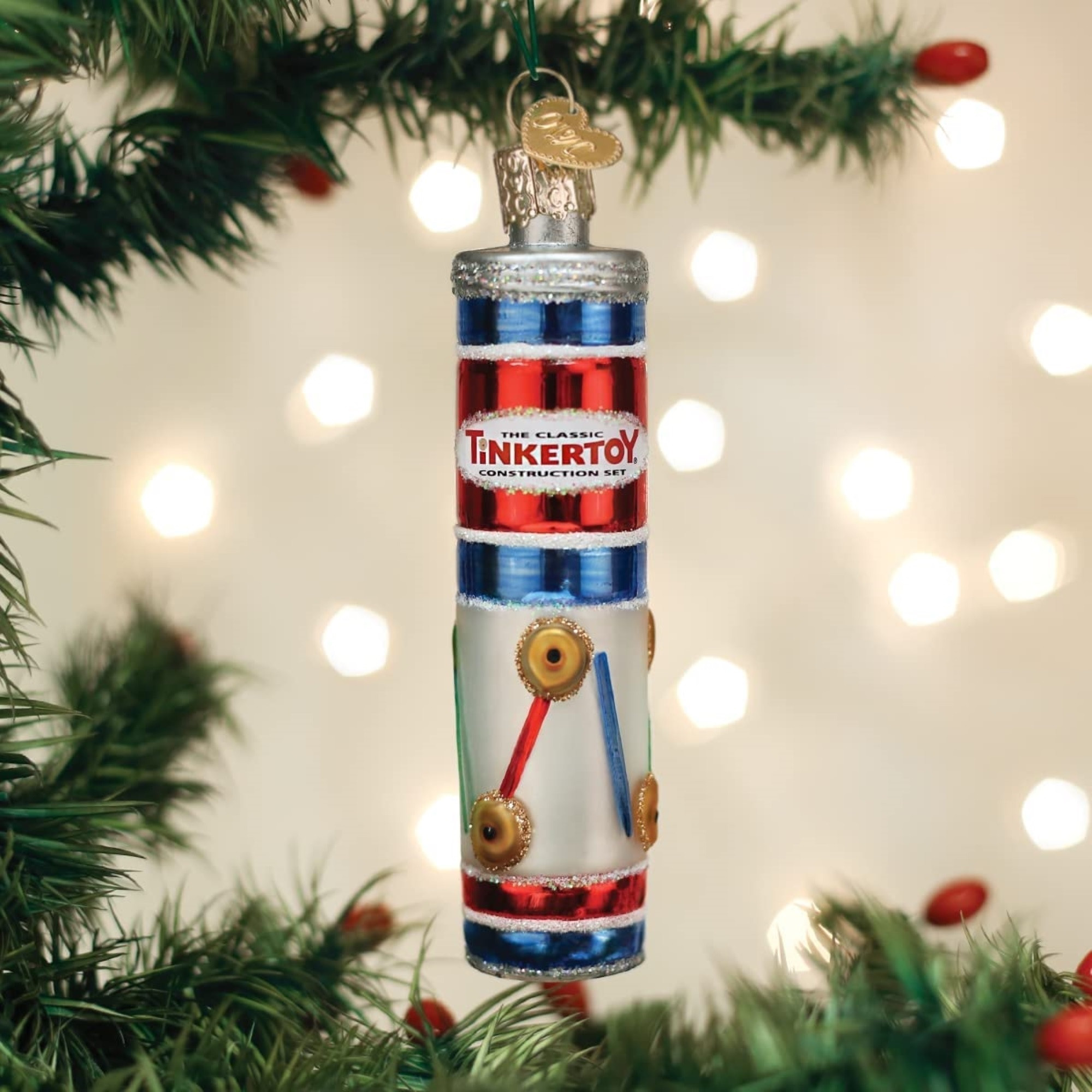 Old World Christmas Blown Glass Ornament for Christmas Tree, Tinkertoy