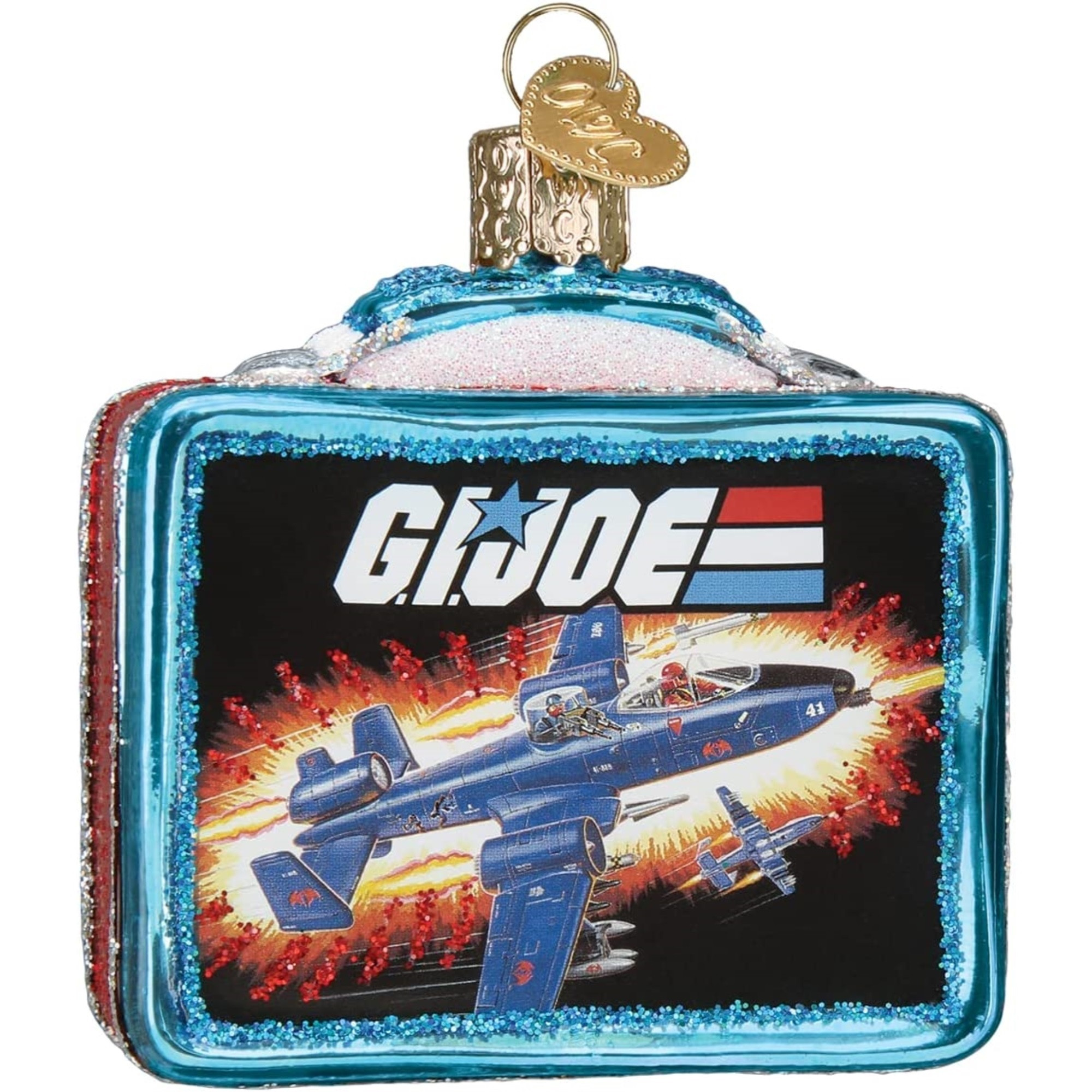 Old World Christmas Blown Glass Ornament for Christmas Tree, G.I. Joe Lunchbox
