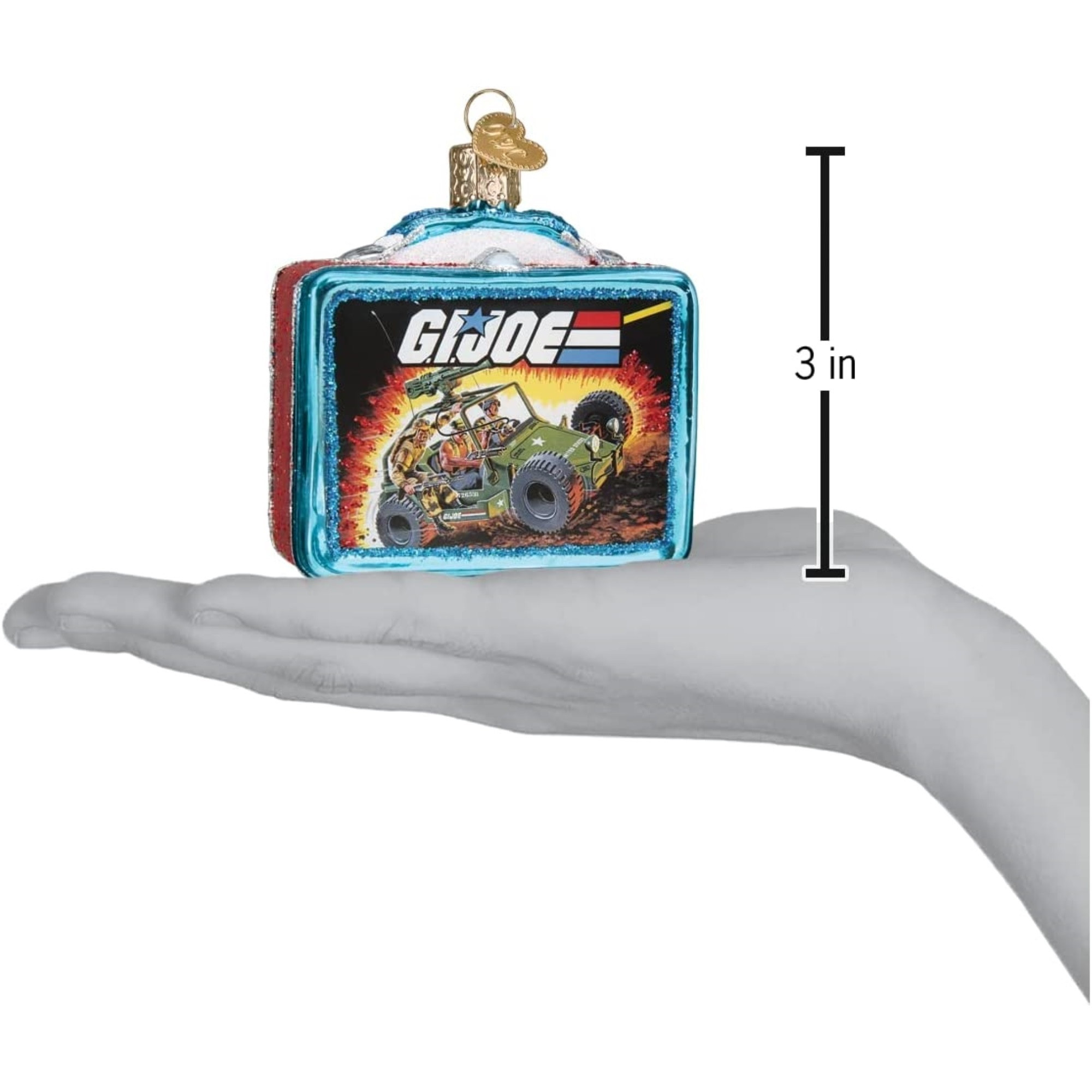 Old World Christmas Blown Glass Ornament for Christmas Tree, G.I. Joe Lunchbox