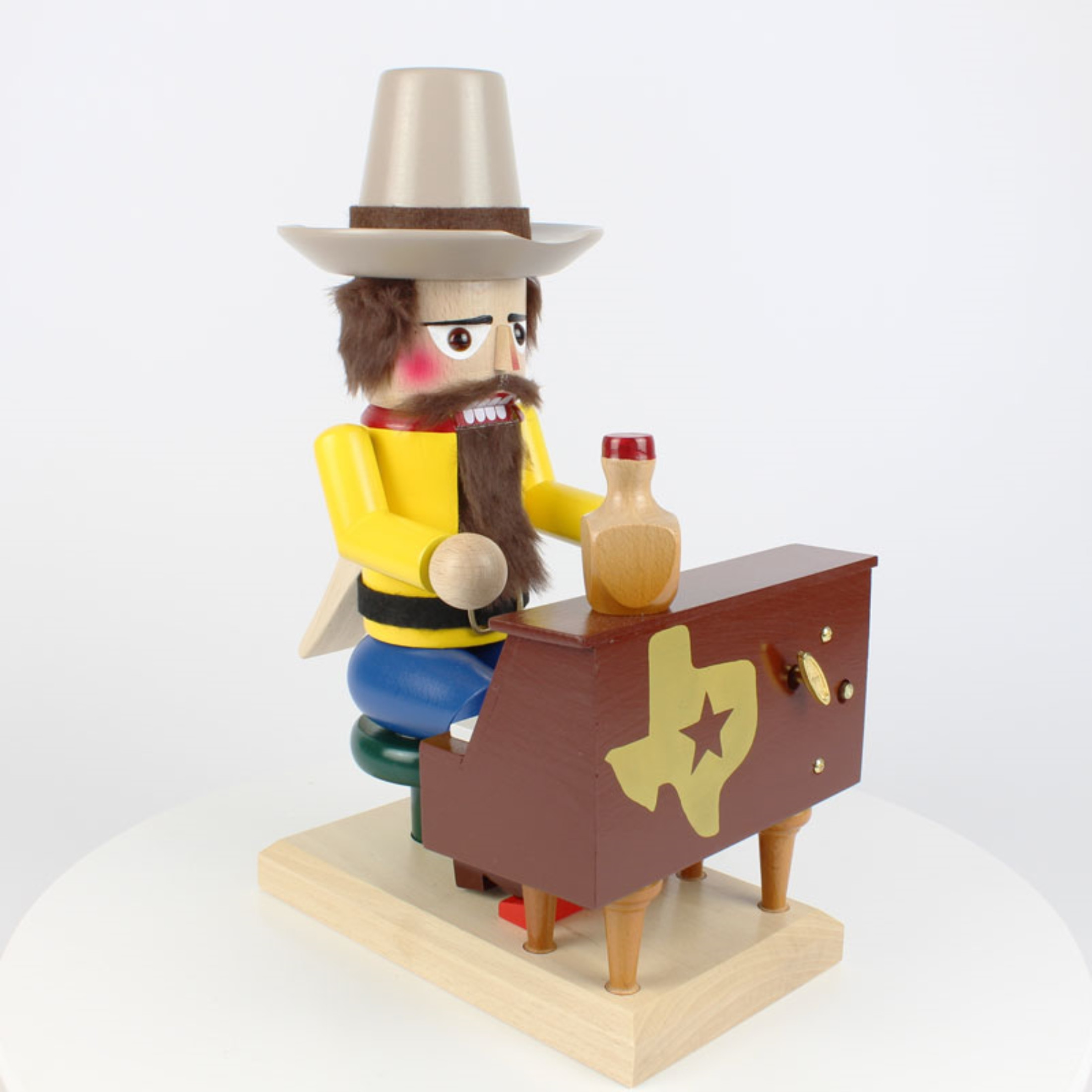 Kurt Adler Steinbach Wooden Chubby Nutcracker, Musical Texan, 12"