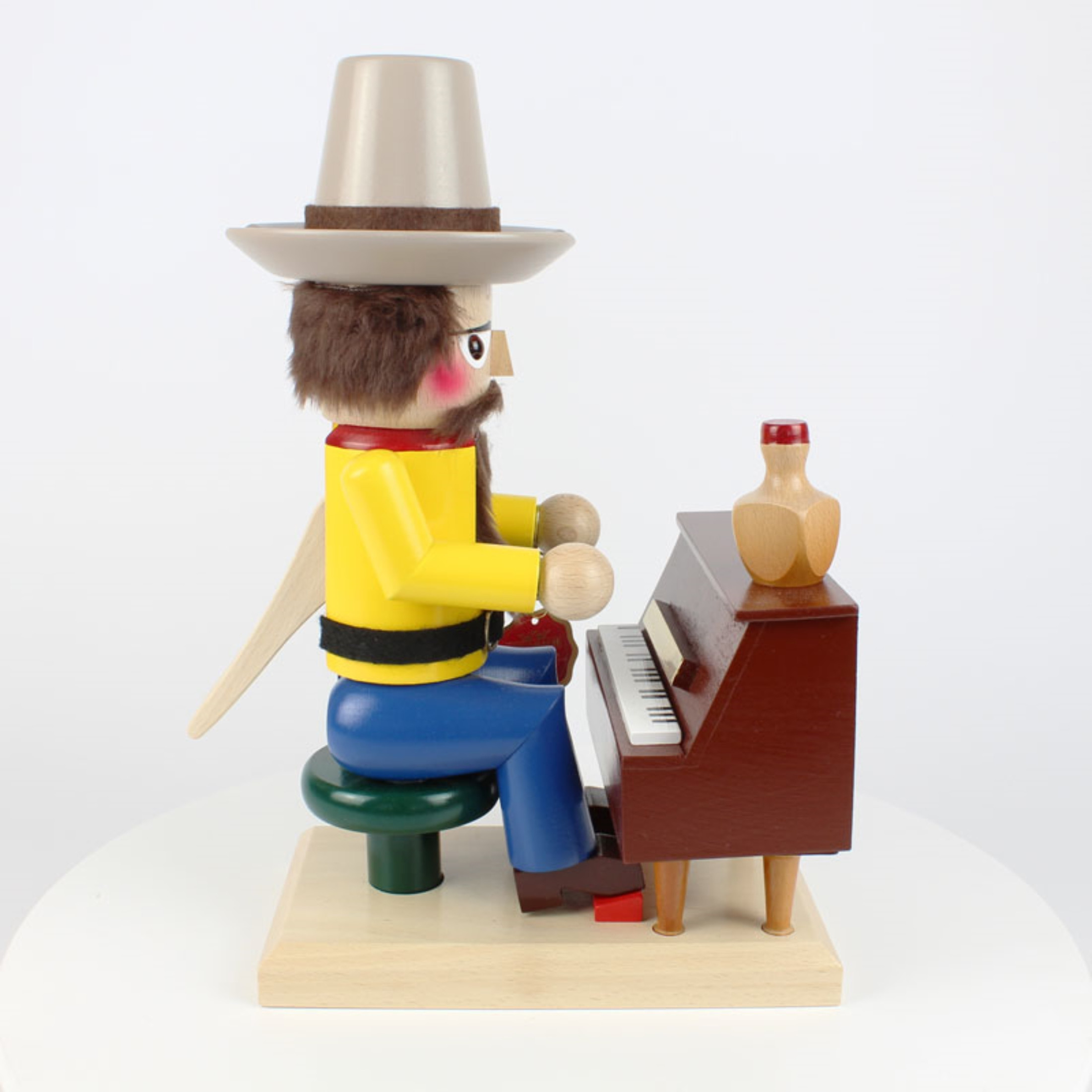 Kurt Adler Steinbach Wooden Chubby Nutcracker, Musical Texan, 12"