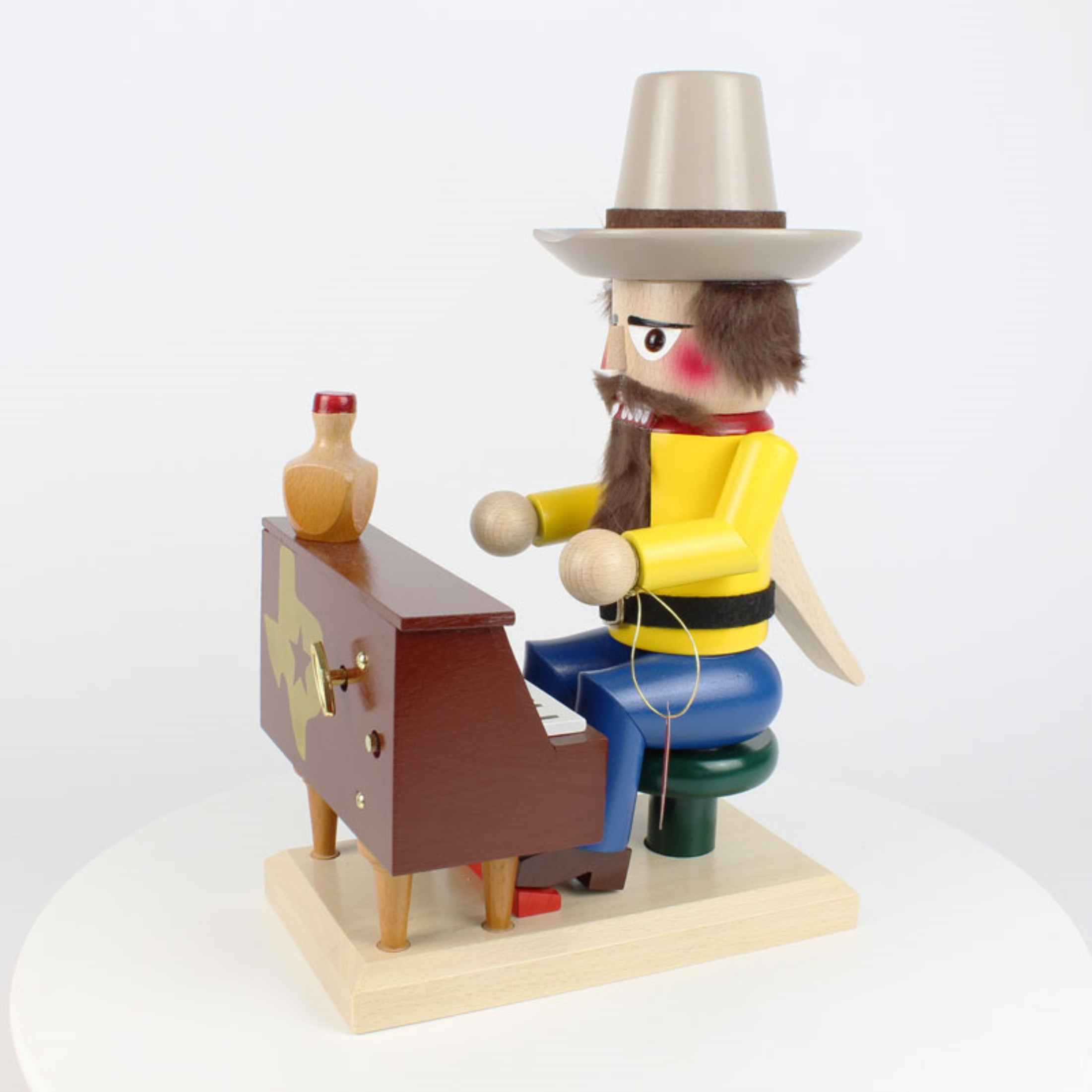 Kurt Adler Steinbach Wooden Chubby Nutcracker, Musical Texan, 12"