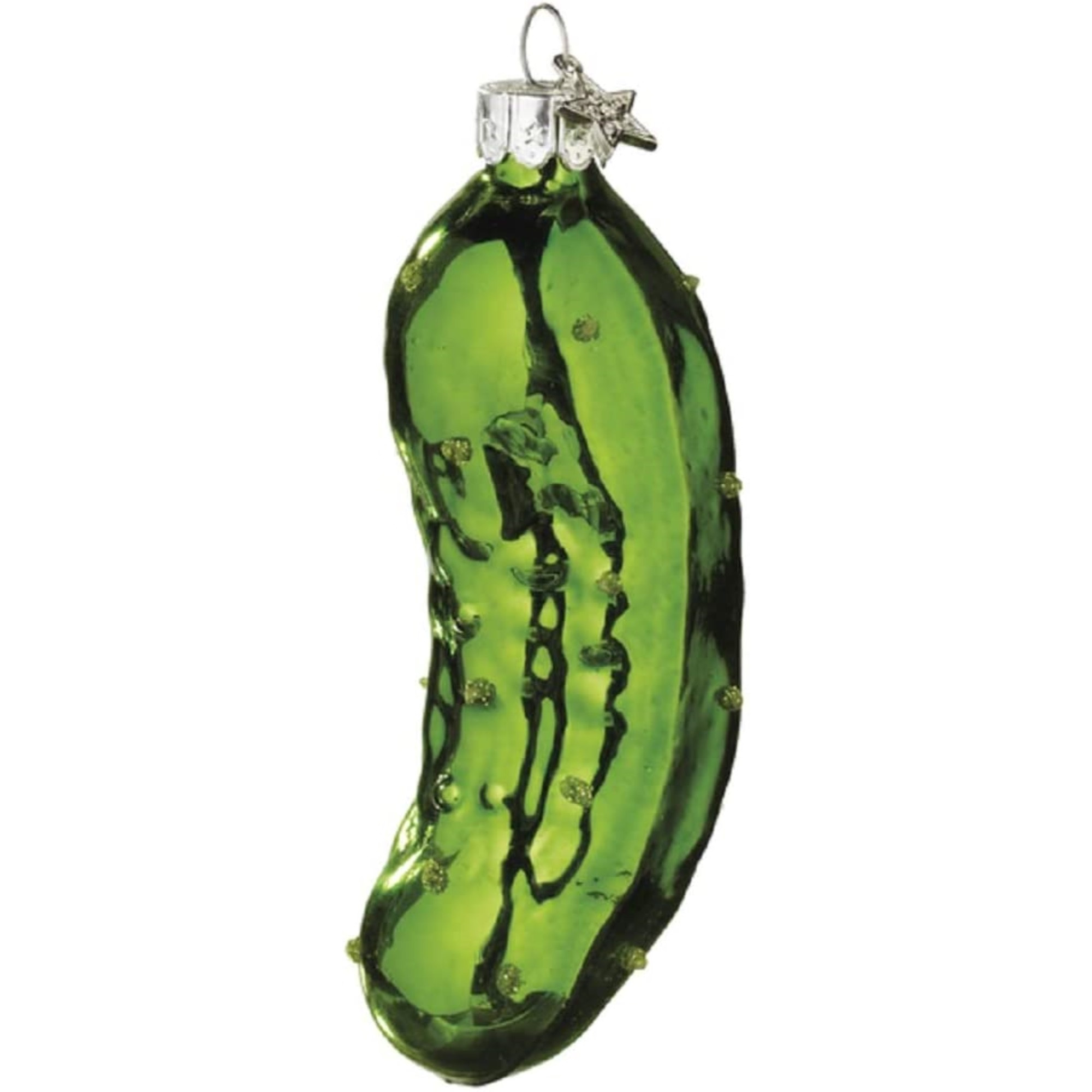 Midwest-CBK Glass Ornament for Christmas Tree, Pickle, Green, 4in