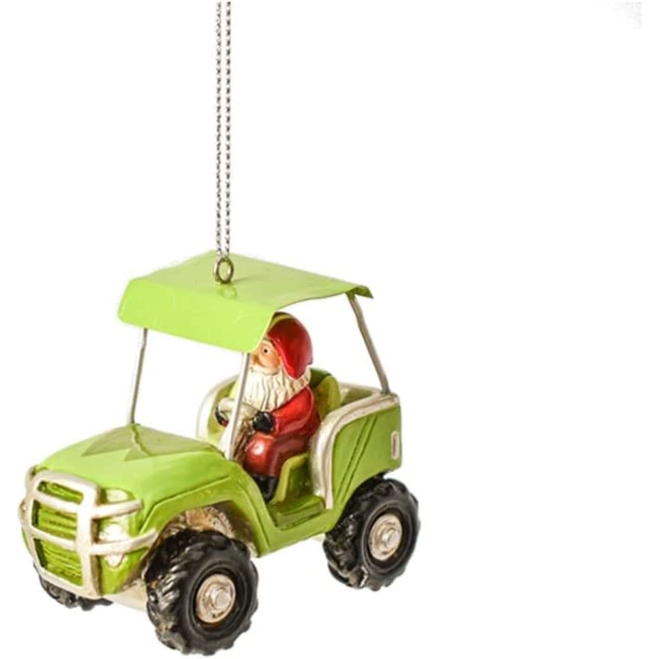 Ganz Santa Driving Side by Side Hanging Ornament