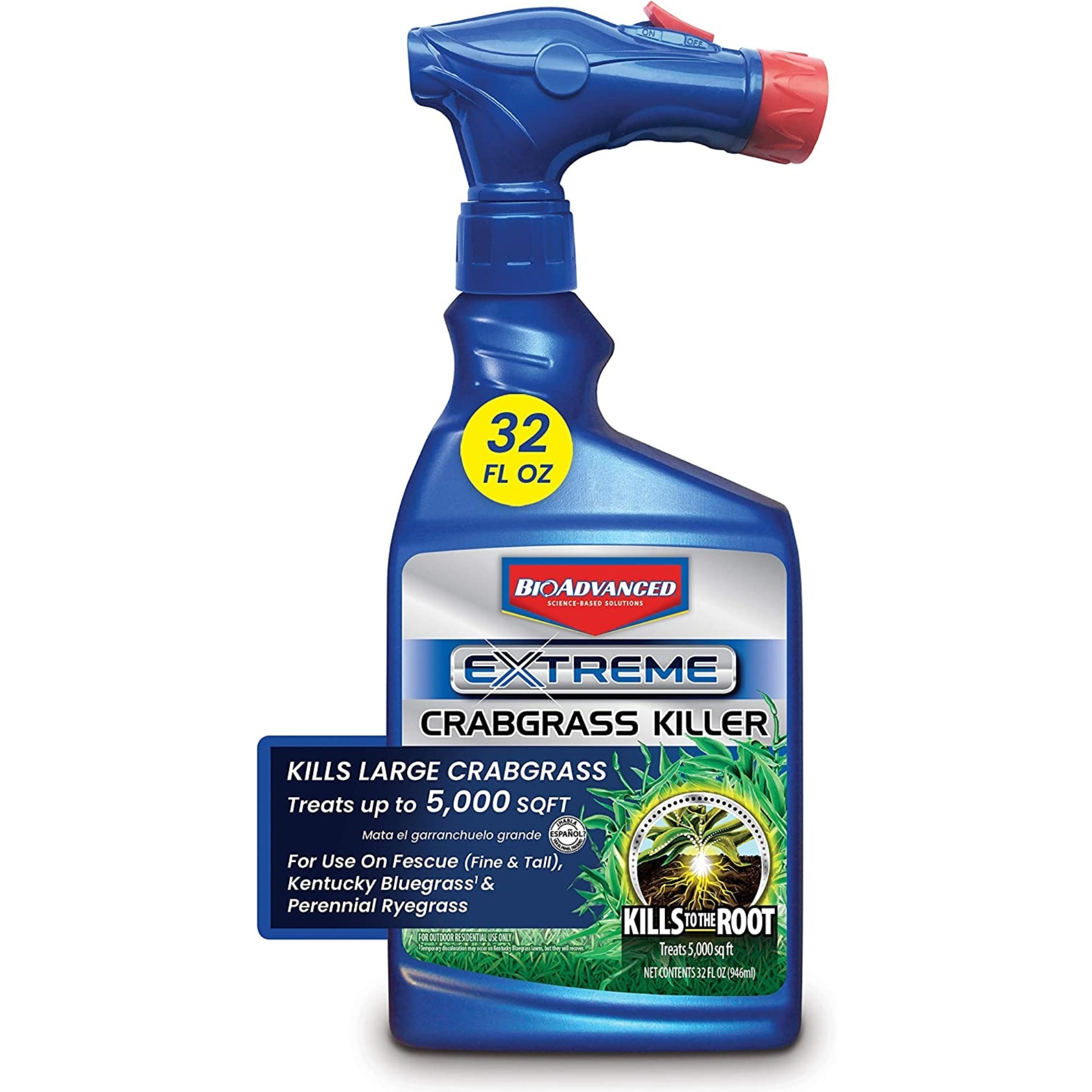 BIOADVANCED Extreme Crabgrass Herbicide Weed Killer, Hose End Spray Concentrate, 32oz