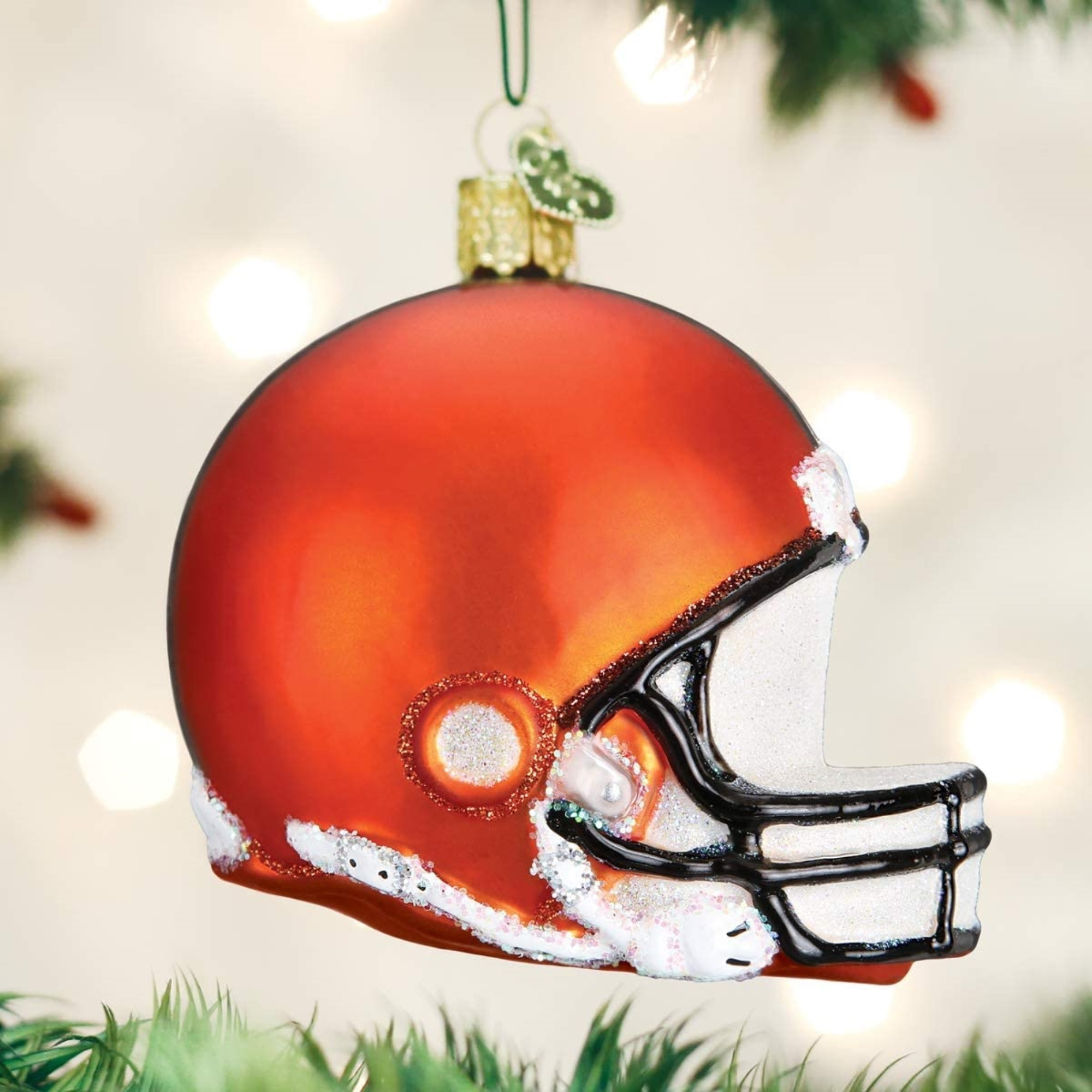 Old World Christmas Blown Glass Ornament for Christmas Tree, Cleveland Browns Helmet