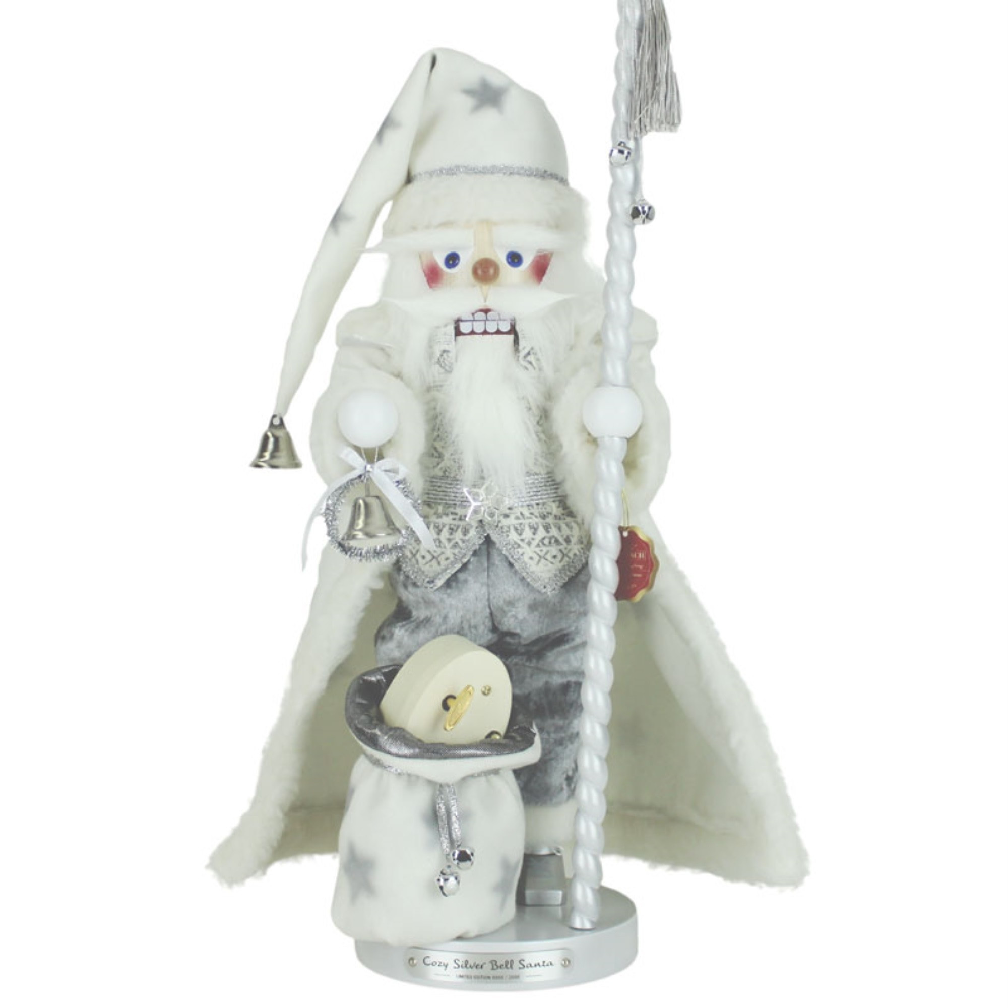 Steinbach Limited Edition Musical Big Nutcracker, Cozy Silver Bell Santa, 23"
