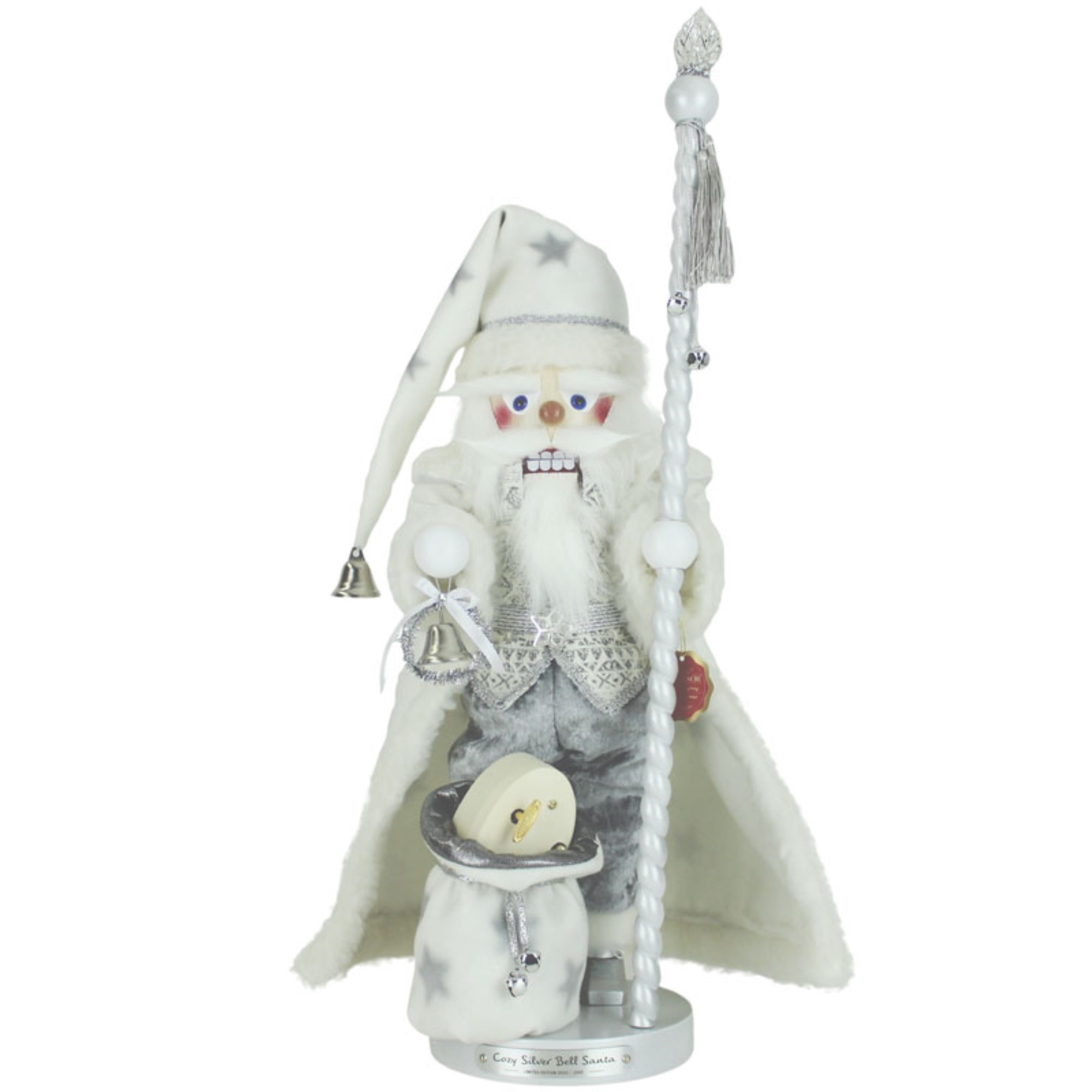 Steinbach Limited Edition Musical Big Nutcracker, Cozy Silver Bell Santa, 23"