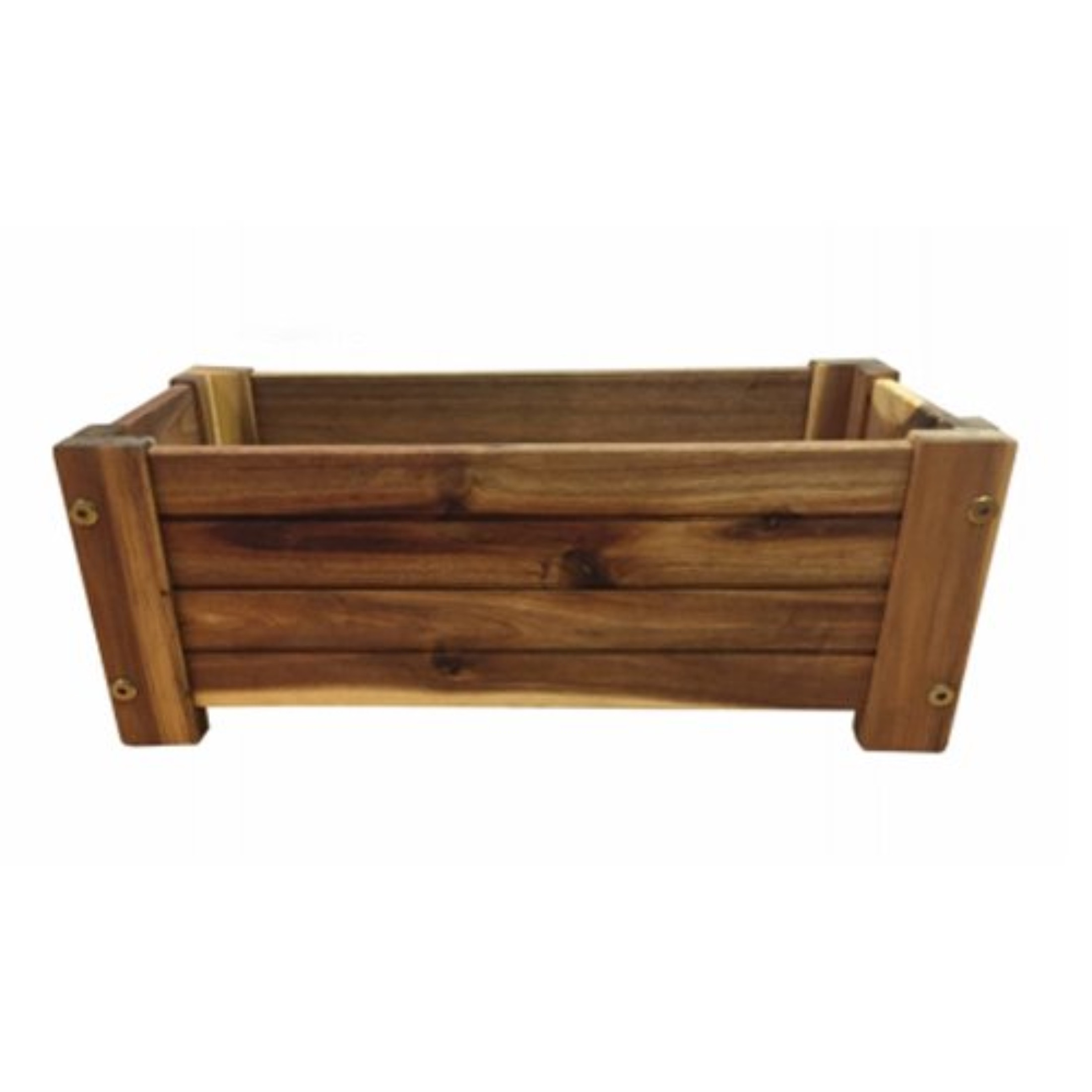 Avera Products Rectangle Acacia Wood Crate Planter, 16"