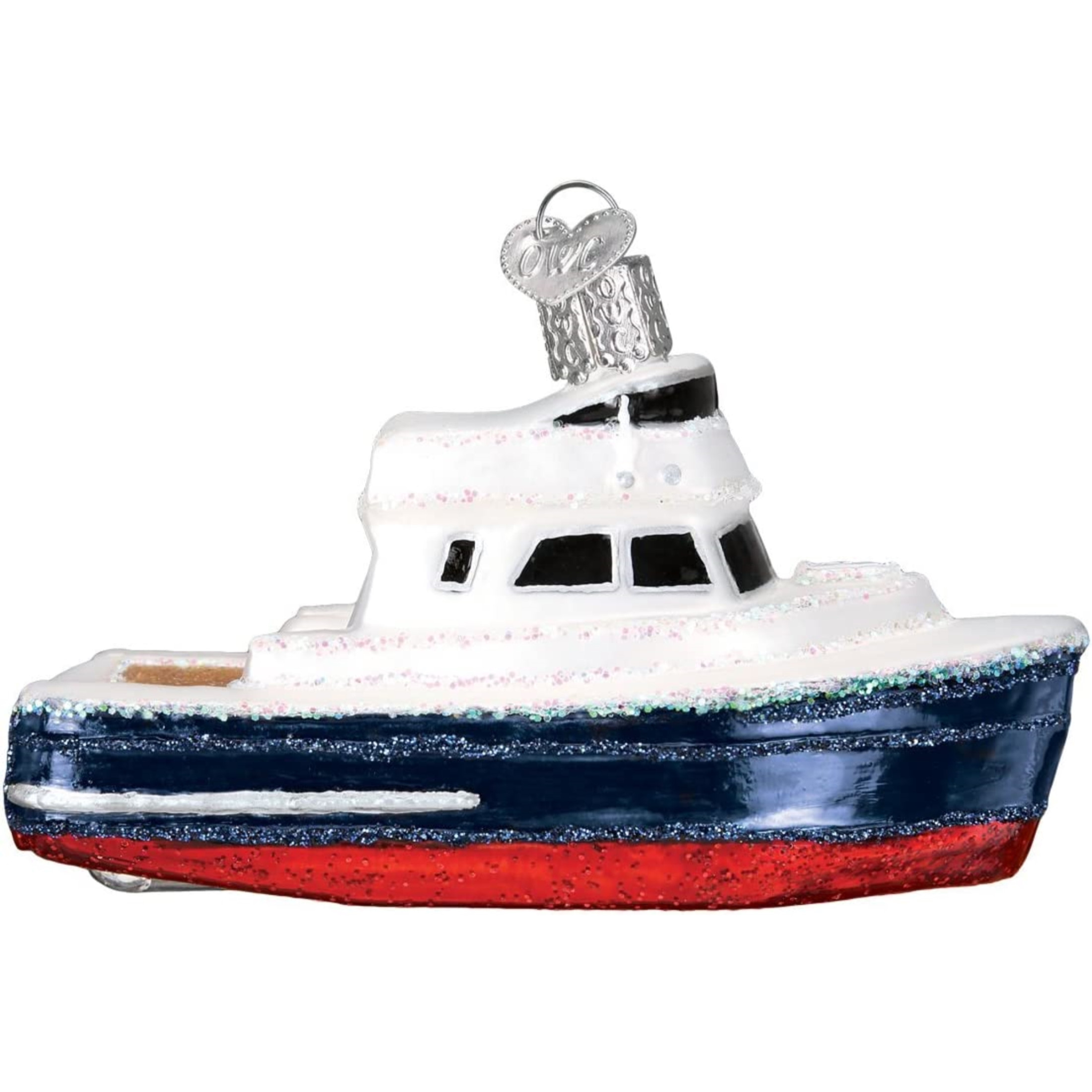 Old World Christmas Glass Blown Ornament, Charter Boat (With OWC Gift Box)