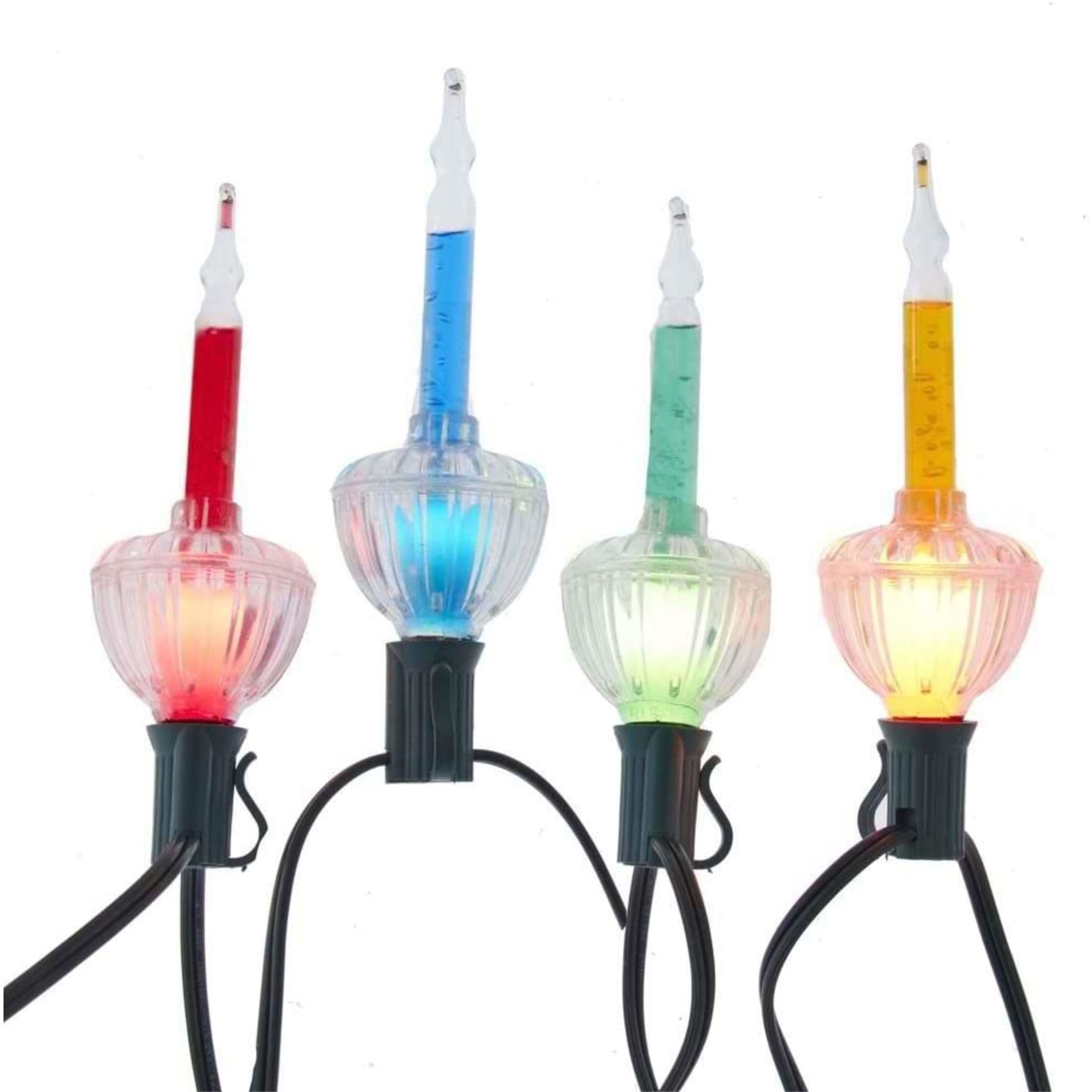 Kurt Adler Indoor/Outdoor Novelty Light Set, 7 Incandescent Bubble Lights, Multicolored, 10ft