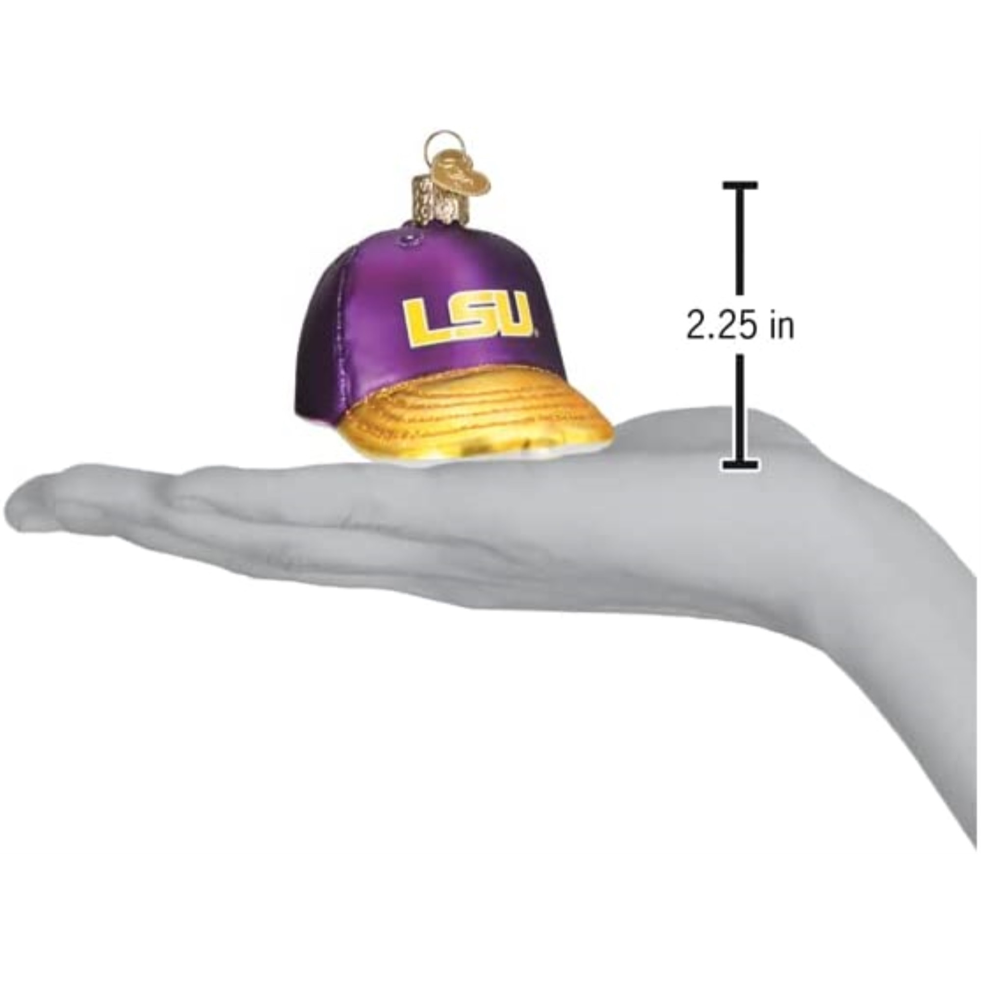 Old World Christmas Glass Blown Ornament for Christmas Tree, LSU Baseball Cap