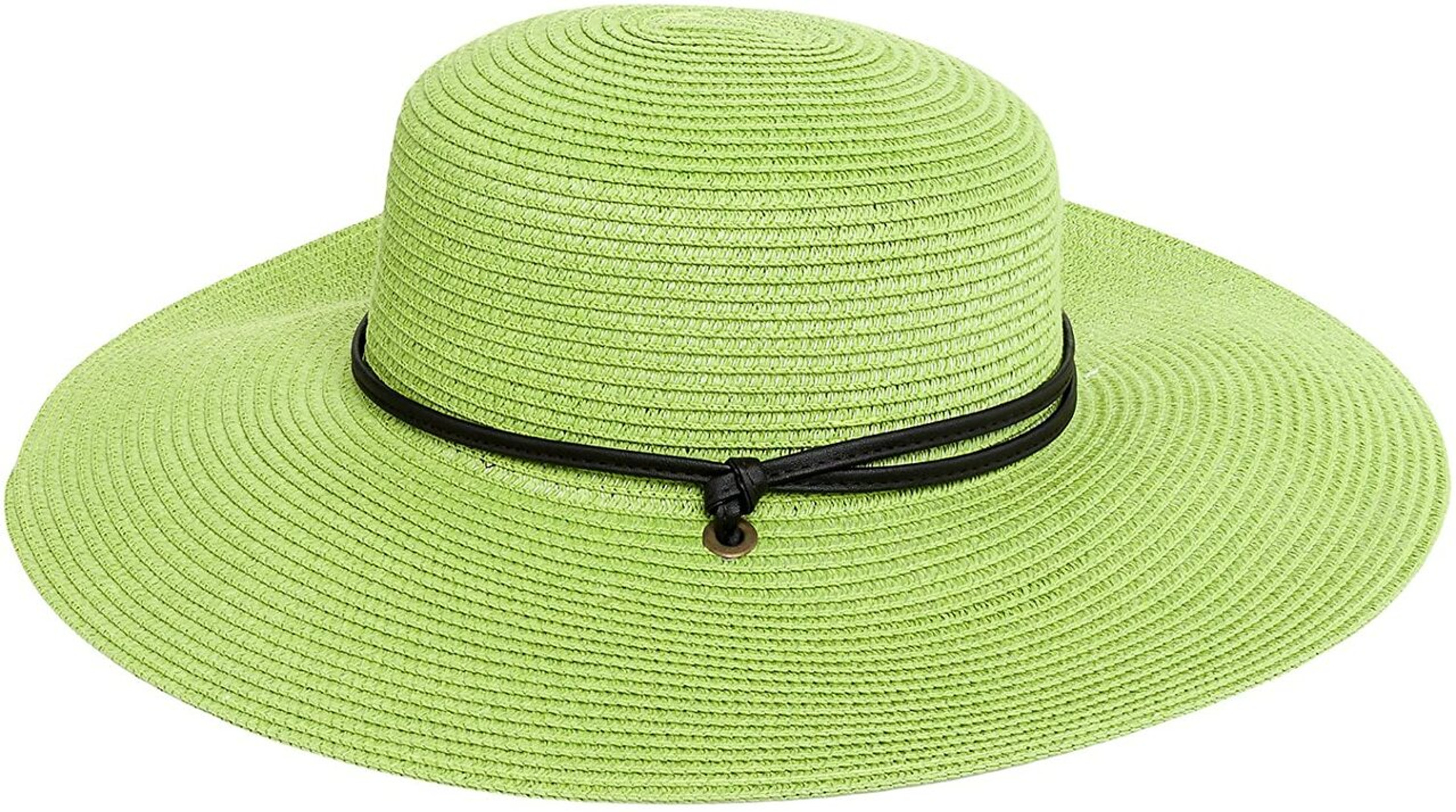 Sloggers Women's  Wide Brim Braided Sun Hat with Wind Lanyard, Tea Green