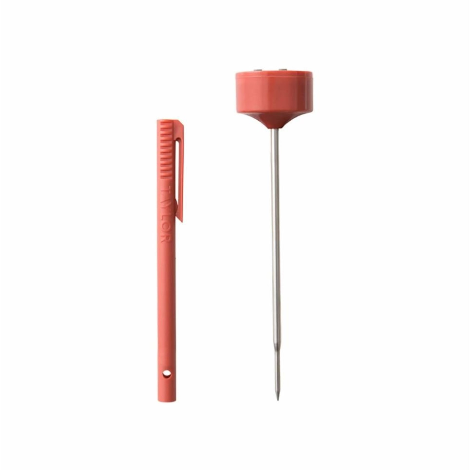 Taylor Precision Products Instant Read Digital Meat Food Grill BBQ Cooking Kitchen Thermometer, Comes with Pocket Sleeve Clip, Red