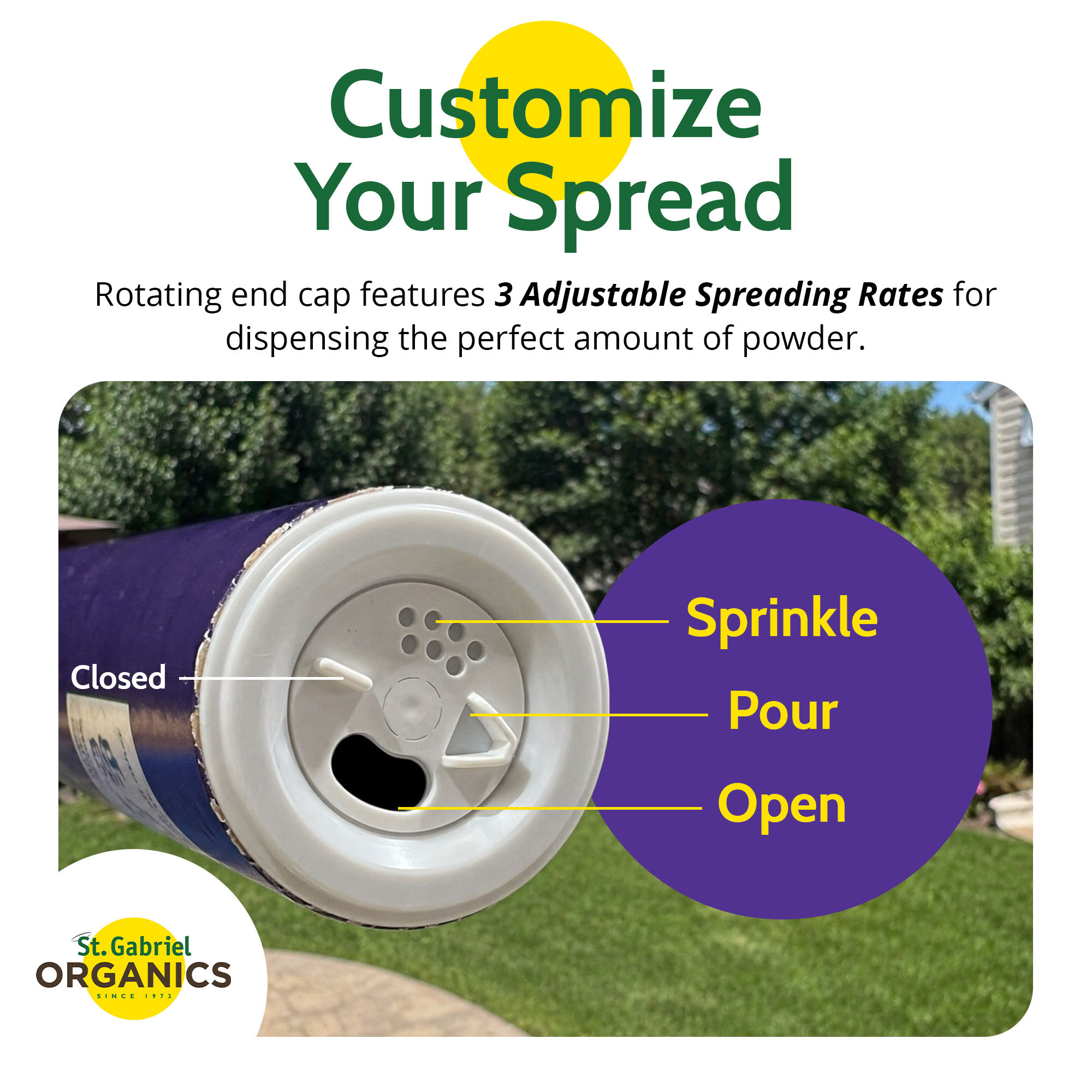 St. Gabriel Organic Lawn & Garden Dispenser for Applying Powdered Milky Spore