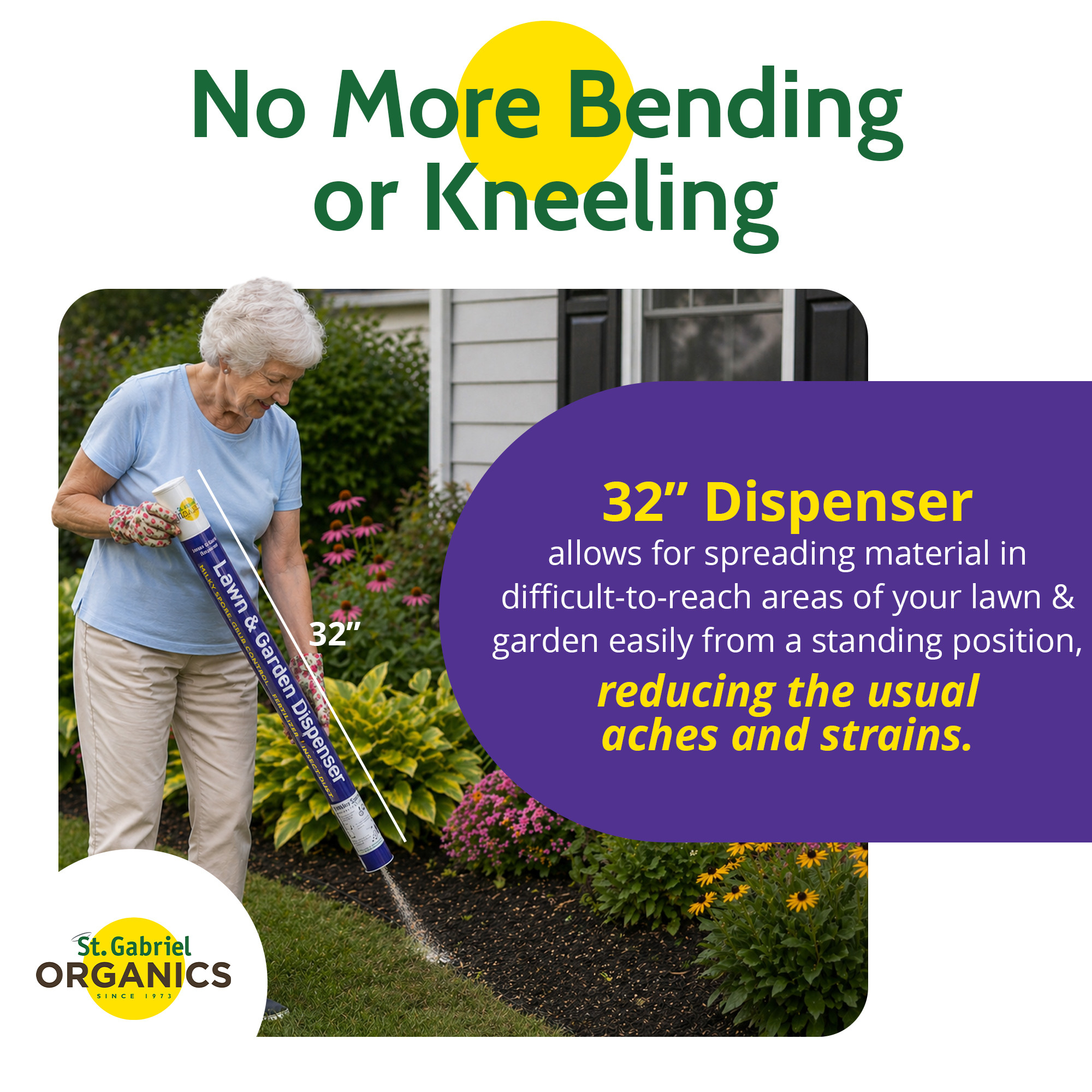 St. Gabriel Organics Lawn & Garden Dispenser for Applying Powdered Milky Spore