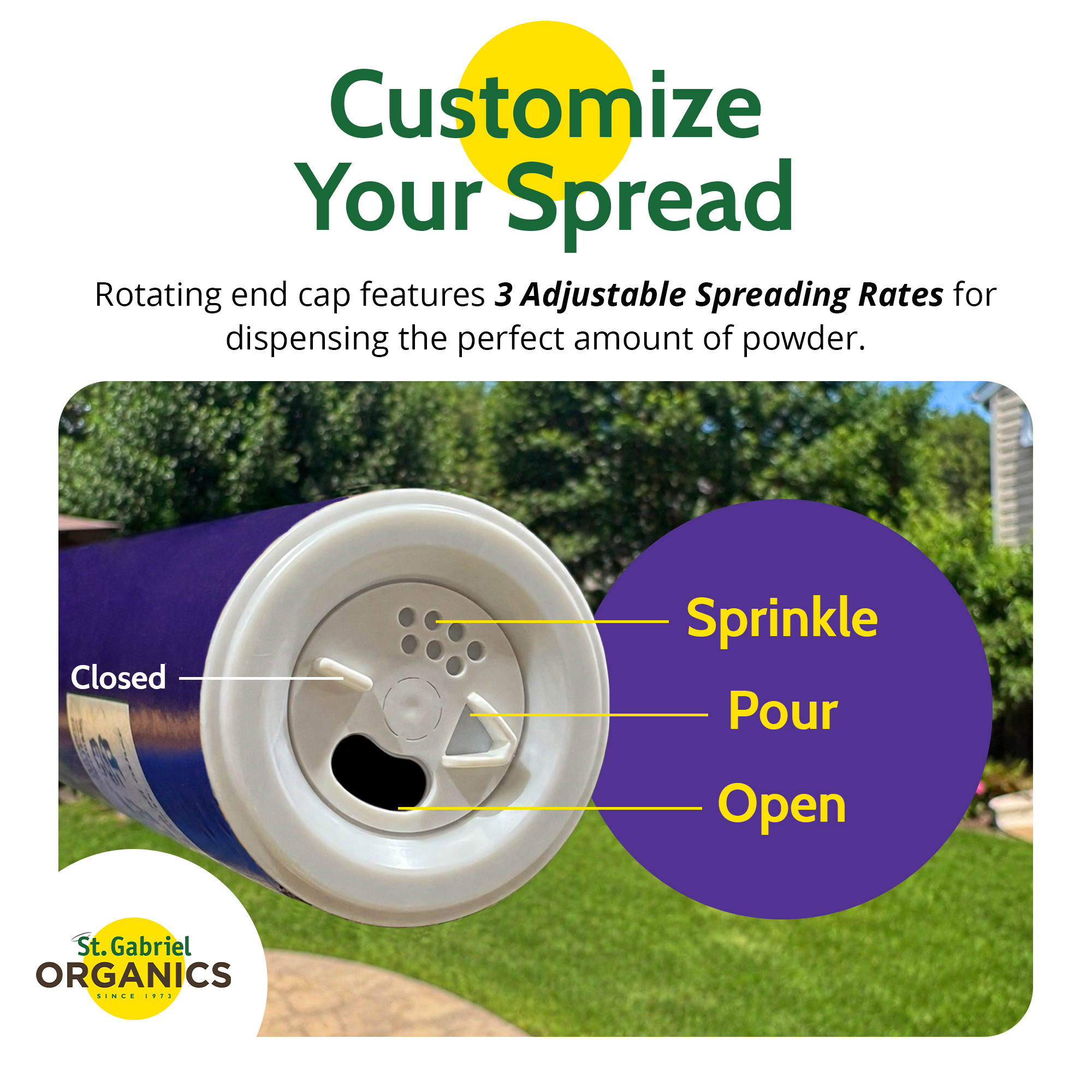 St. Gabriel Organics Lawn & Garden Dispenser for Applying Powdered Milky Spore