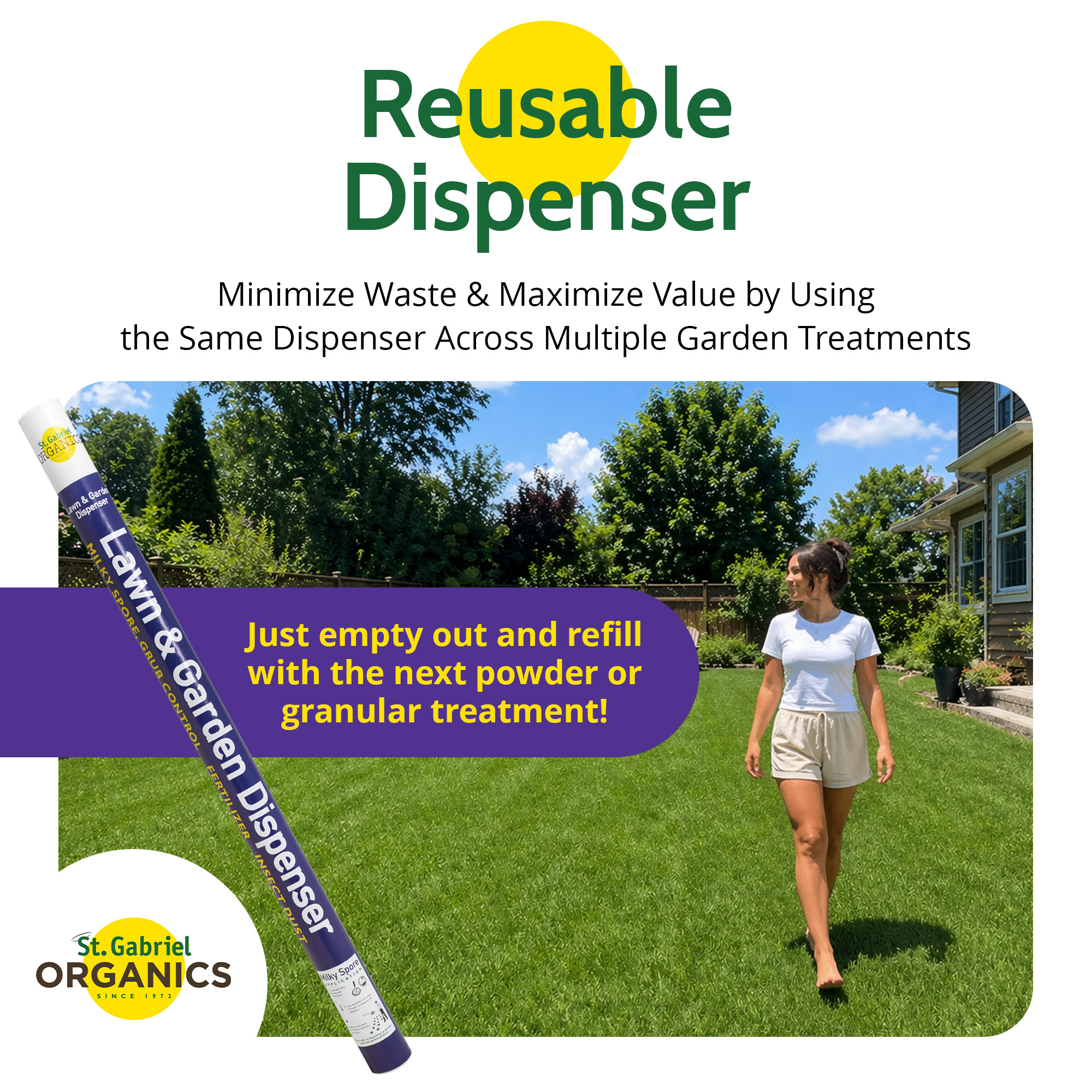 St. Gabriel Organics Lawn & Garden Dispenser for Applying Powdered Milky Spore
