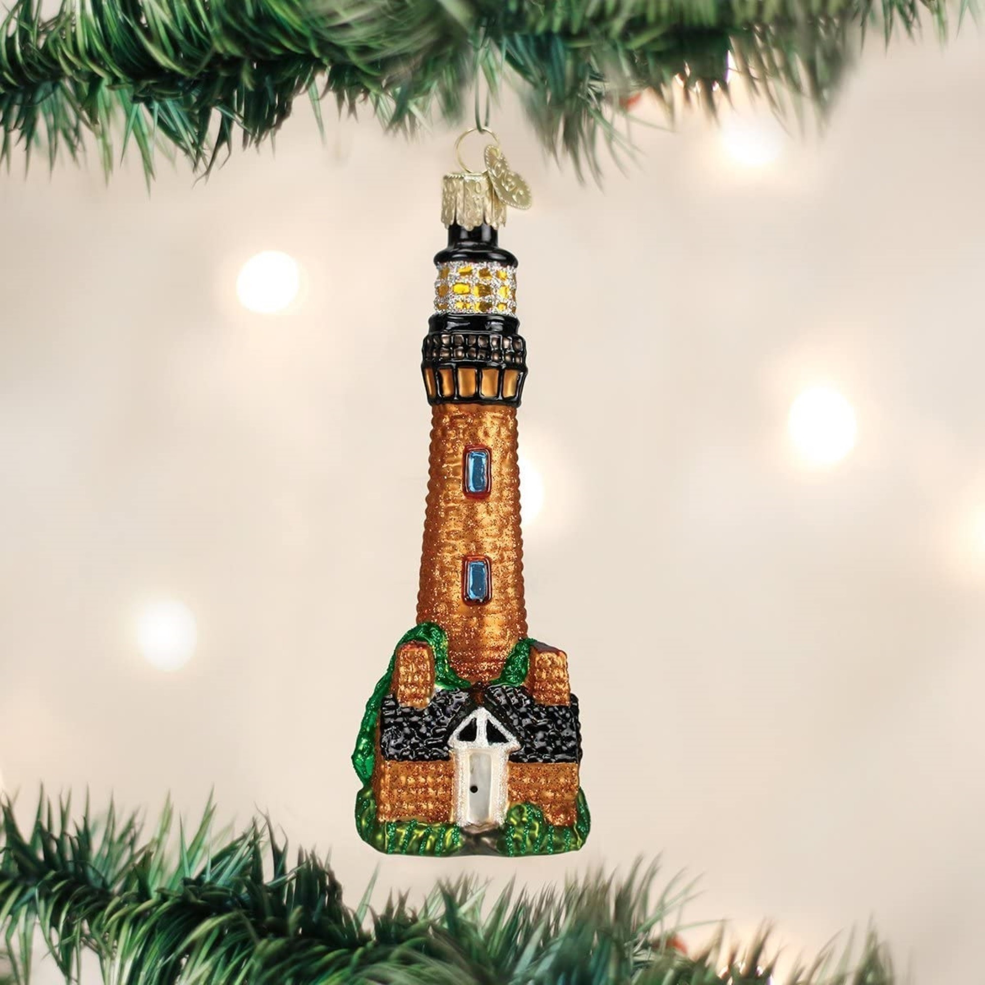 Old World Christmas Glass Blown Ornament for Christmas Tree, Currituck Lighthouse