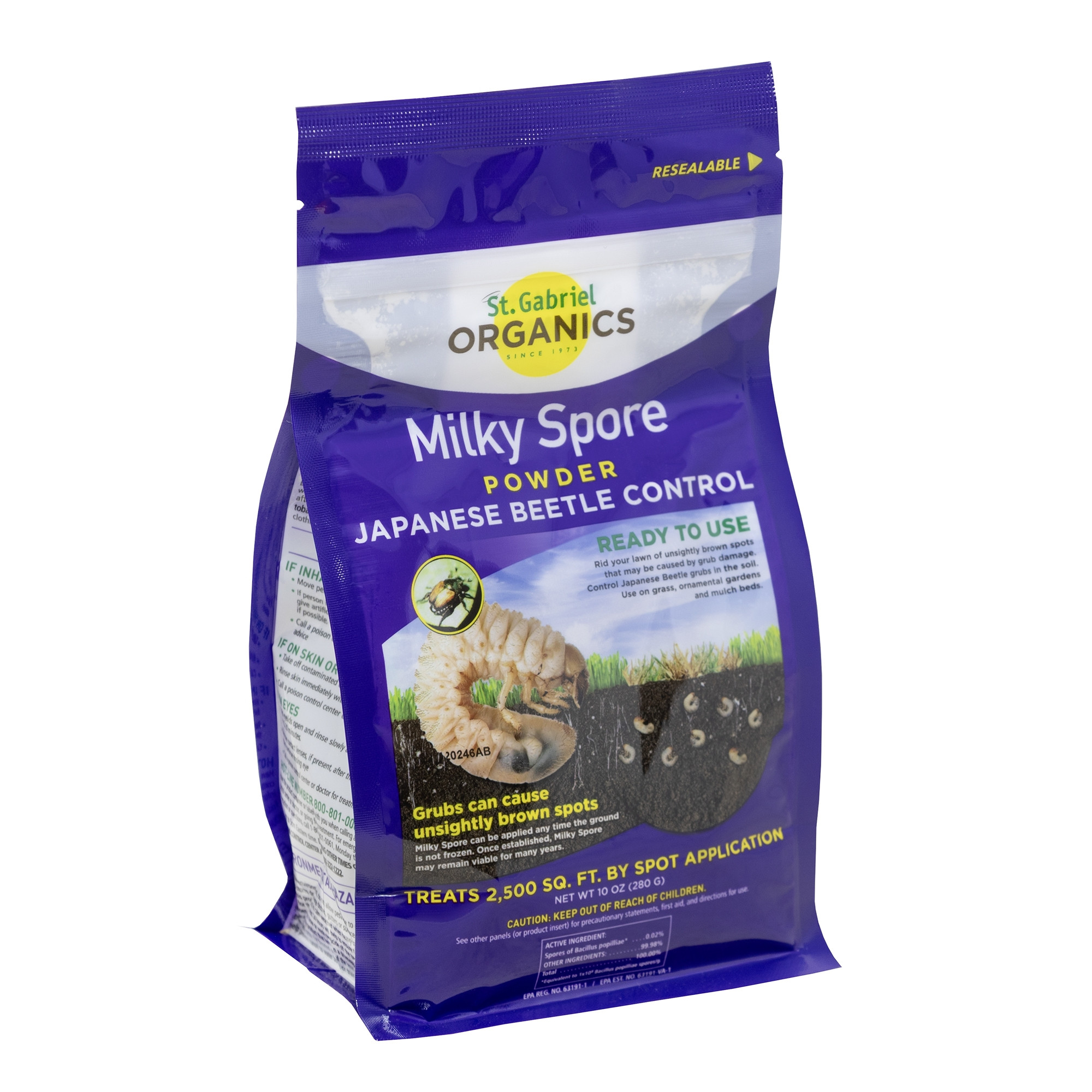 St. Gabriel Organics Milky Spore Japanese Beetle Grub Killer Powder, 10oz