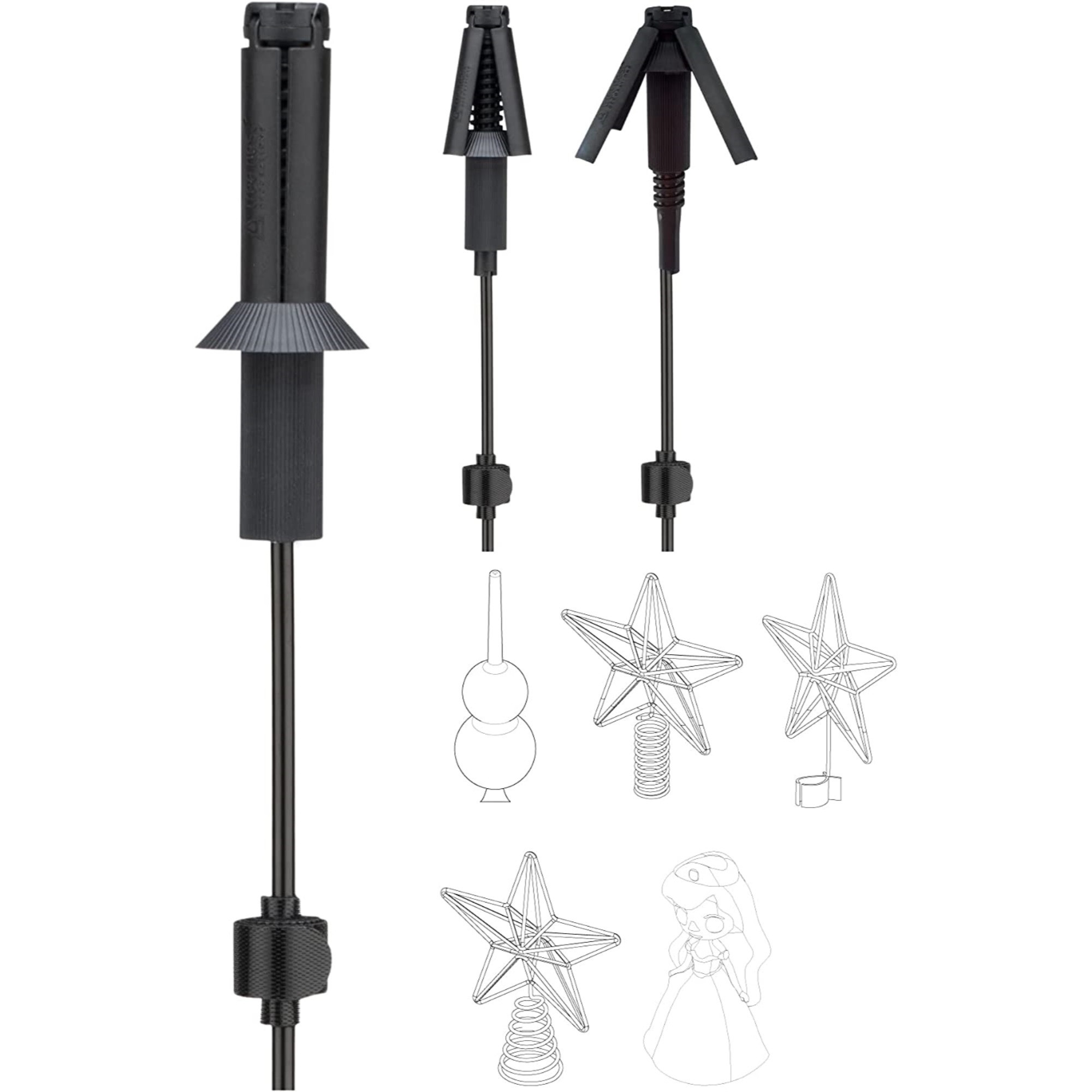 Tree Nest Universal Christmas Tree Topper Supporter For Live and Artificial Christmas Trees, Black