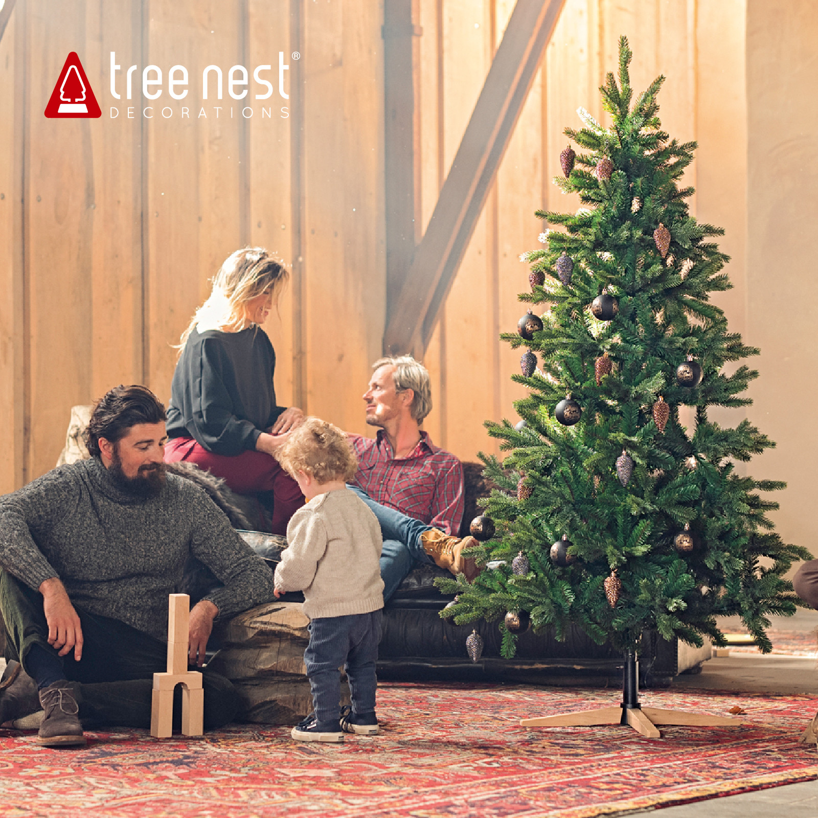 Tree Nest Artificial Christmas Tree Holiday Decoration With Wooden