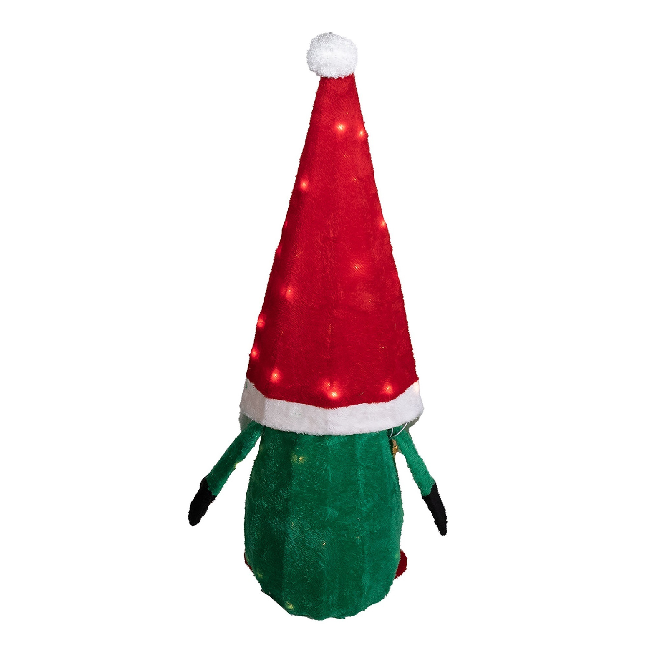 Good Tidings Gnome Santa Christmas Decoration Figurine, 50 Mini Lights, 35" Good Tidings Gnome Santa Christmas Decoration Figurine, 50 Mini Lights, 35"