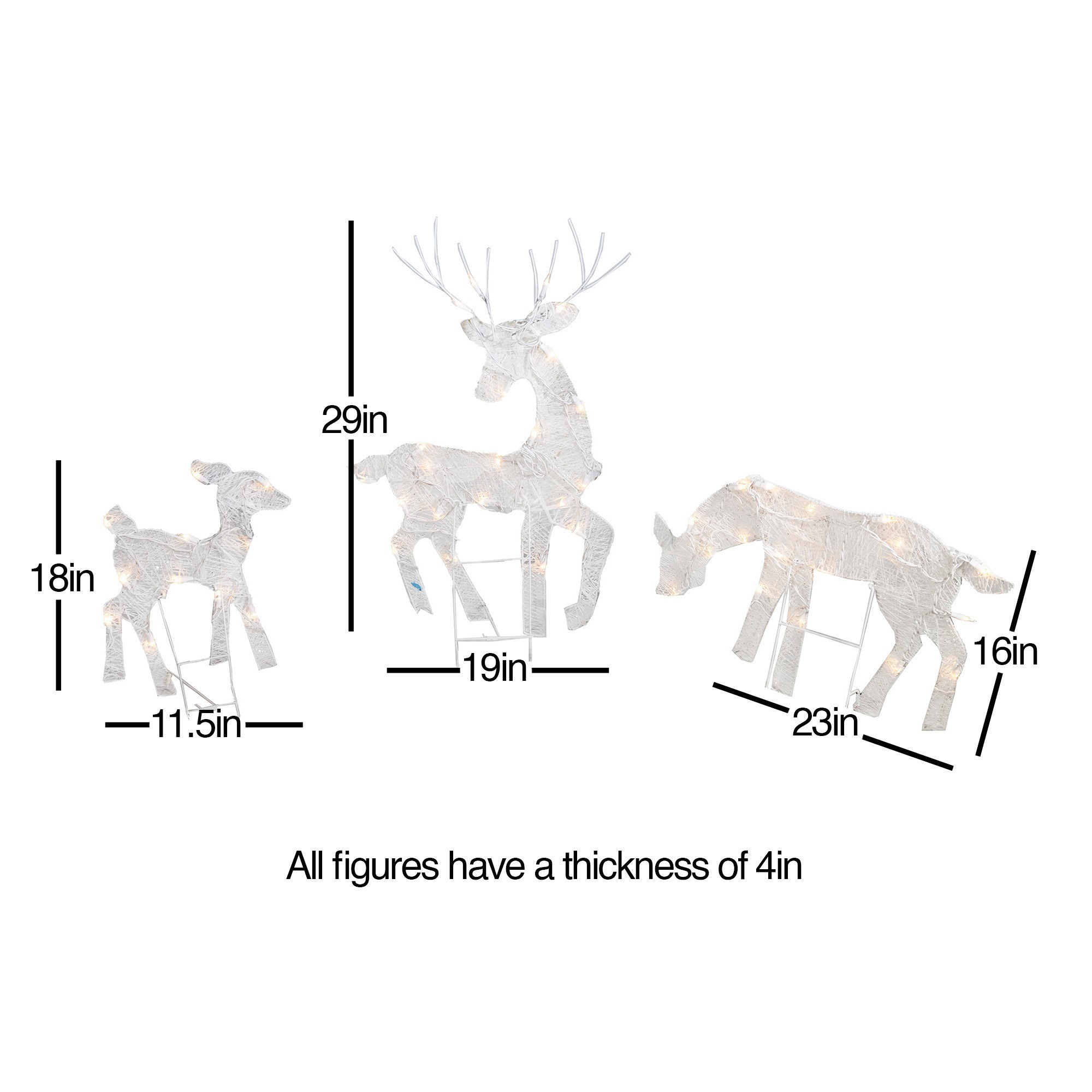 Good Tidings Pre-Lit 50 Light Outdoor Christmas Display, 3-Piece Reindeer Set