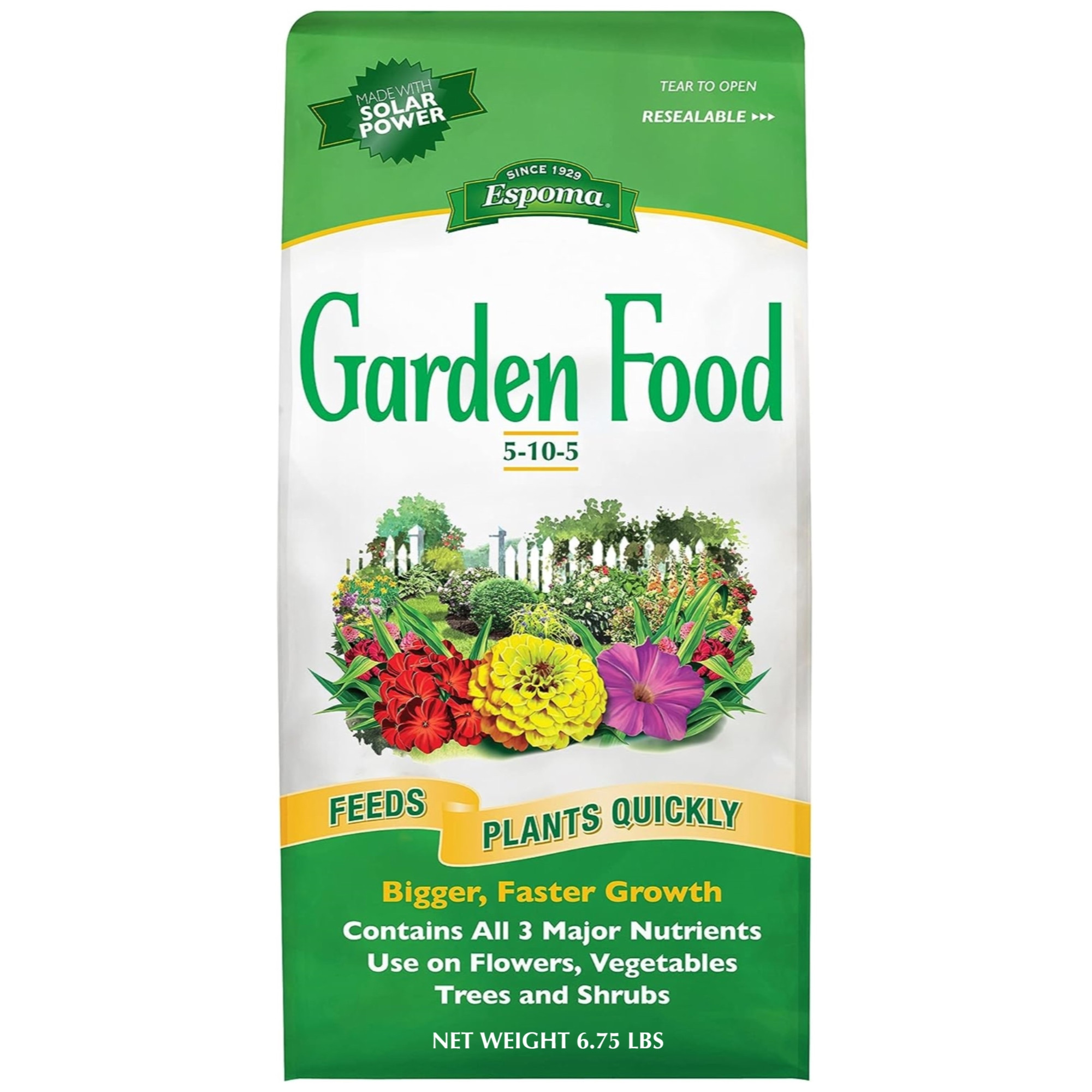 Espoma Garden Food 5-10-5 All-Purpose Fertilizer for Vigorous Growth, 6.75lbs