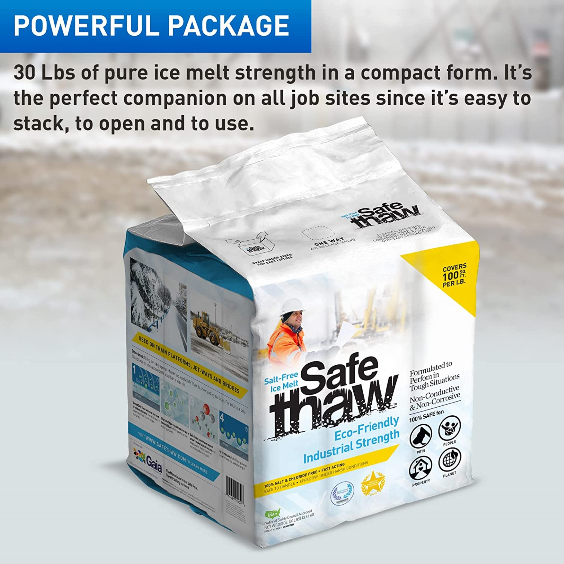 Safe Thaw Industrial Strength Ice Melt, 30 lb Flexicube